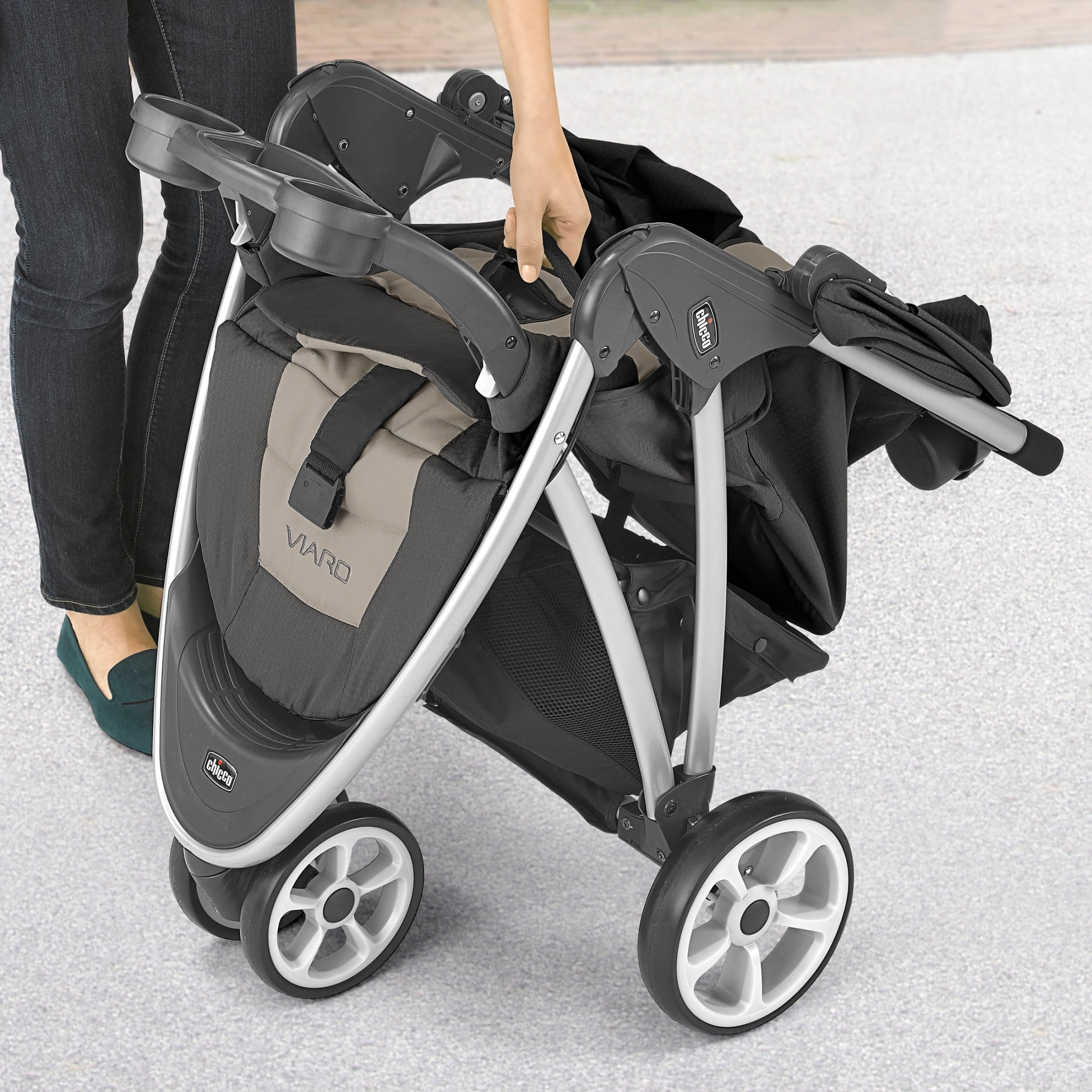 Chicco Viaro Quick-Fold Stroller - Graphite (Grey), New - Image 6