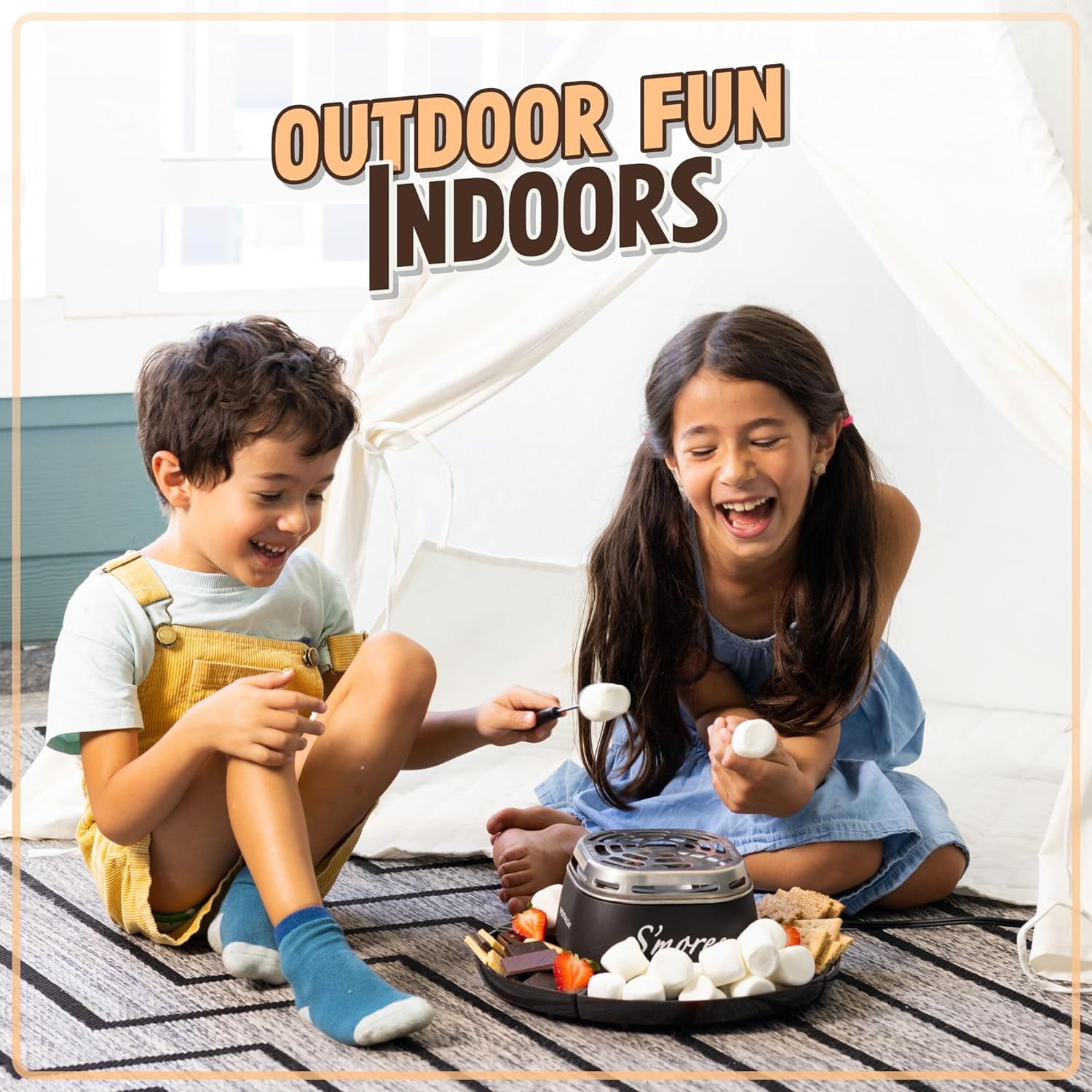 (4 pack) Nostalgia Indoor Electric Smores Maker Smores Kit with 4 Marshmallows Roasting Forks, Black - Image 3