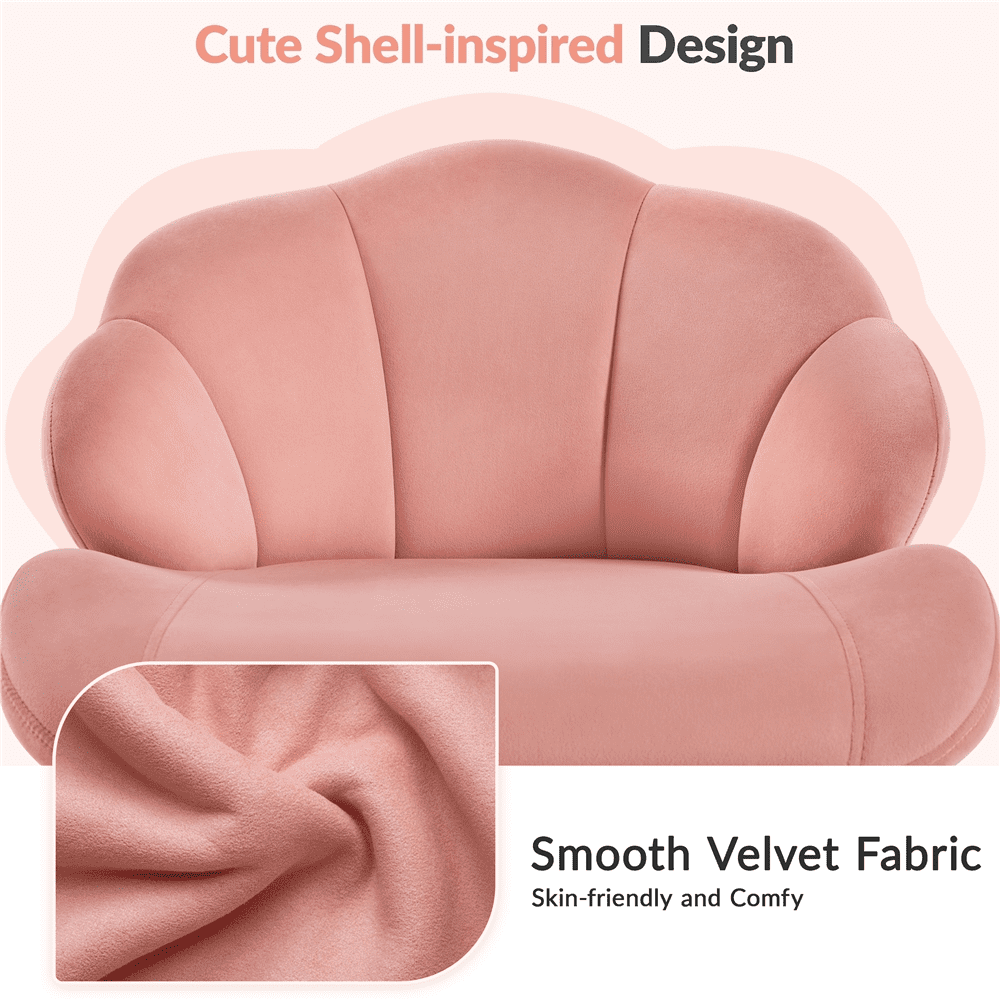 Alden Design Modern Adjustable Desk Chair with Rolling Wheels for Home Office, Pink - Image 5