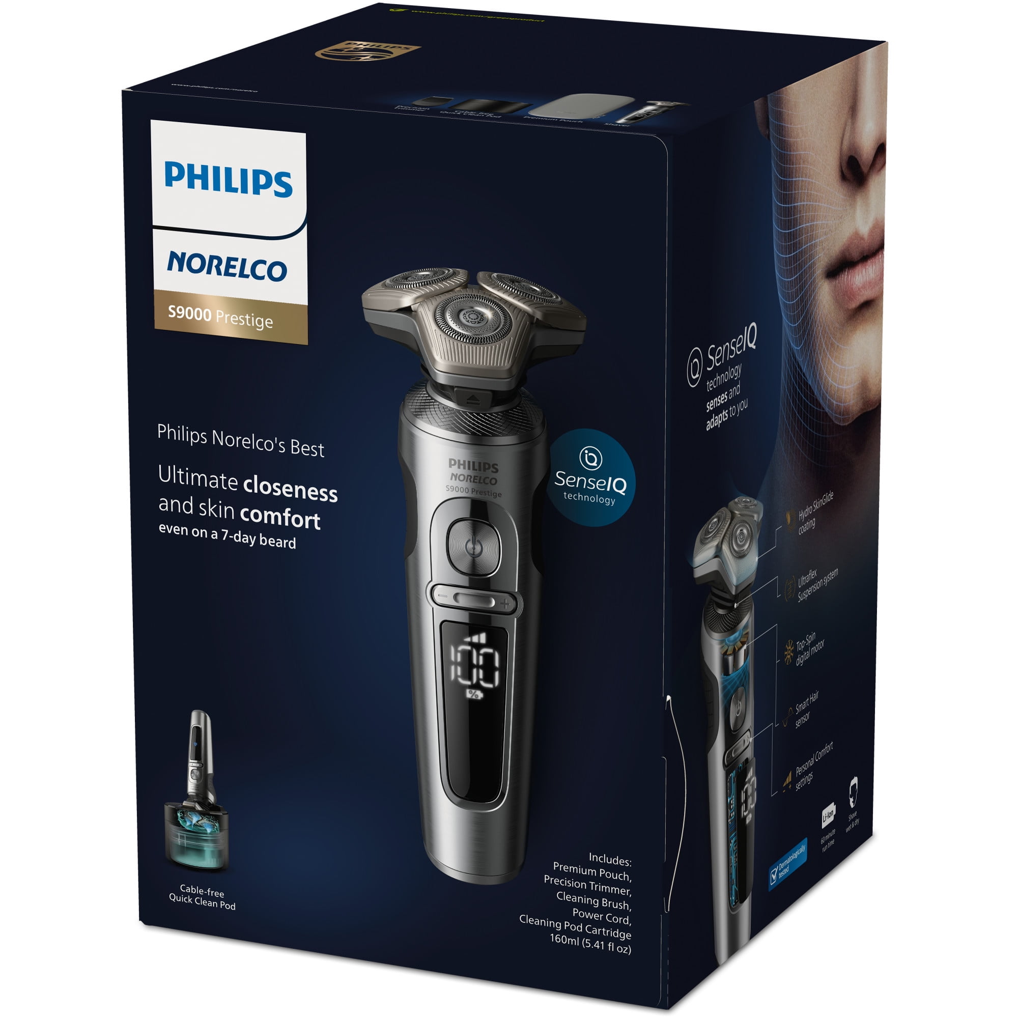 Philips Norelco S9000 Prestige Rechargeable Wet & Dry Shaver with Precision Trimmer and Premium Case, SP9841/84 - Image 12