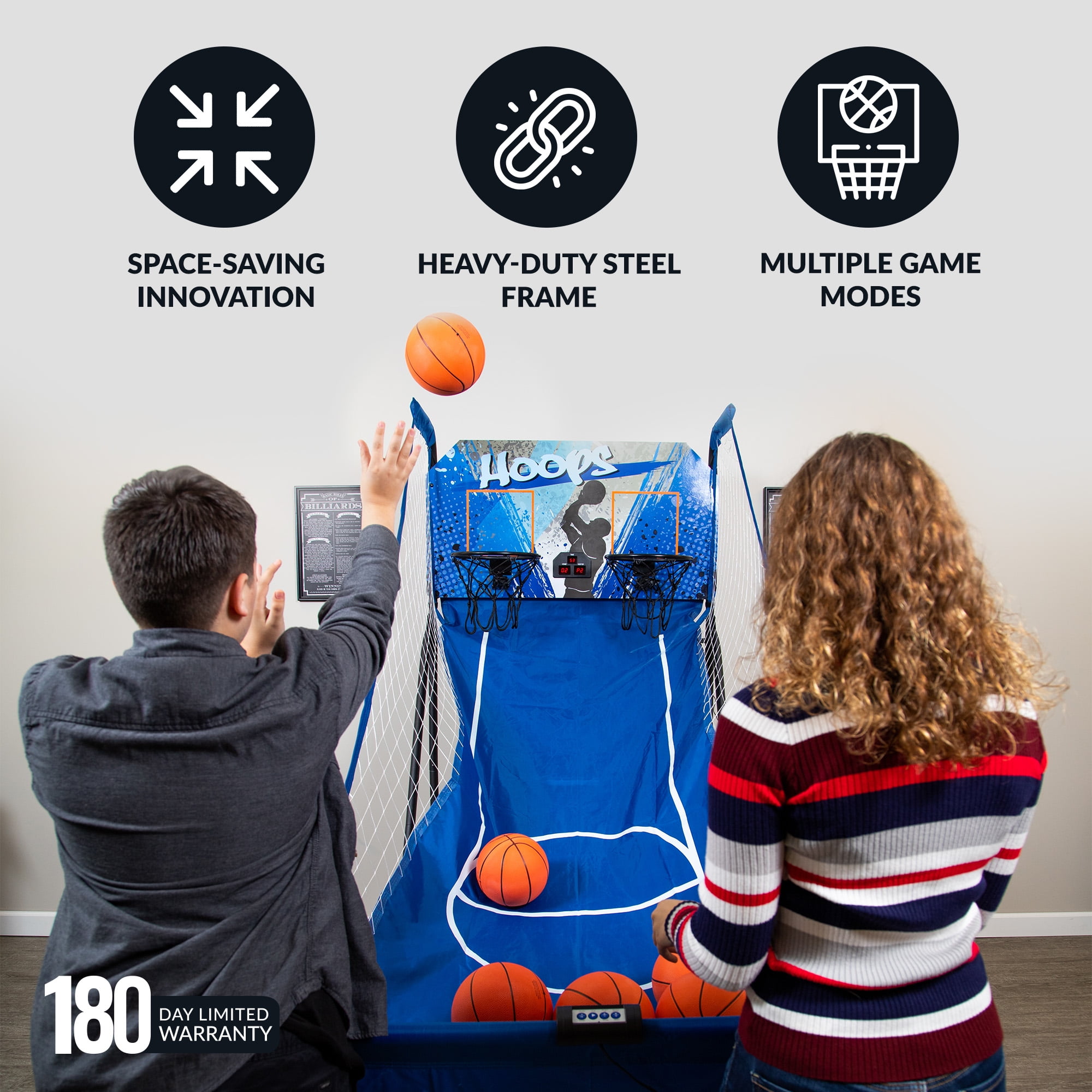 Hathaway Hoops Dual Basketball Arcade Game with Electronic Digital Scoring - Image 6