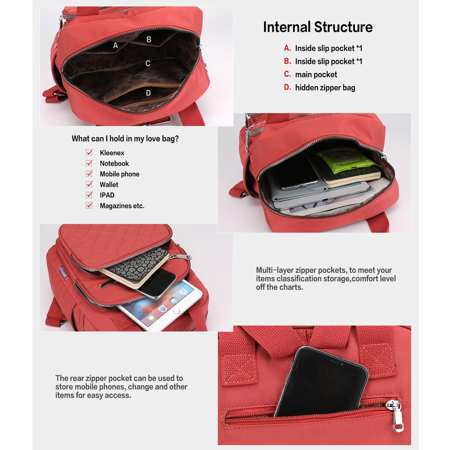 Ecetana Backpack Purse for Women Fashion Designer Travel Large Ladies handbags - Image 4