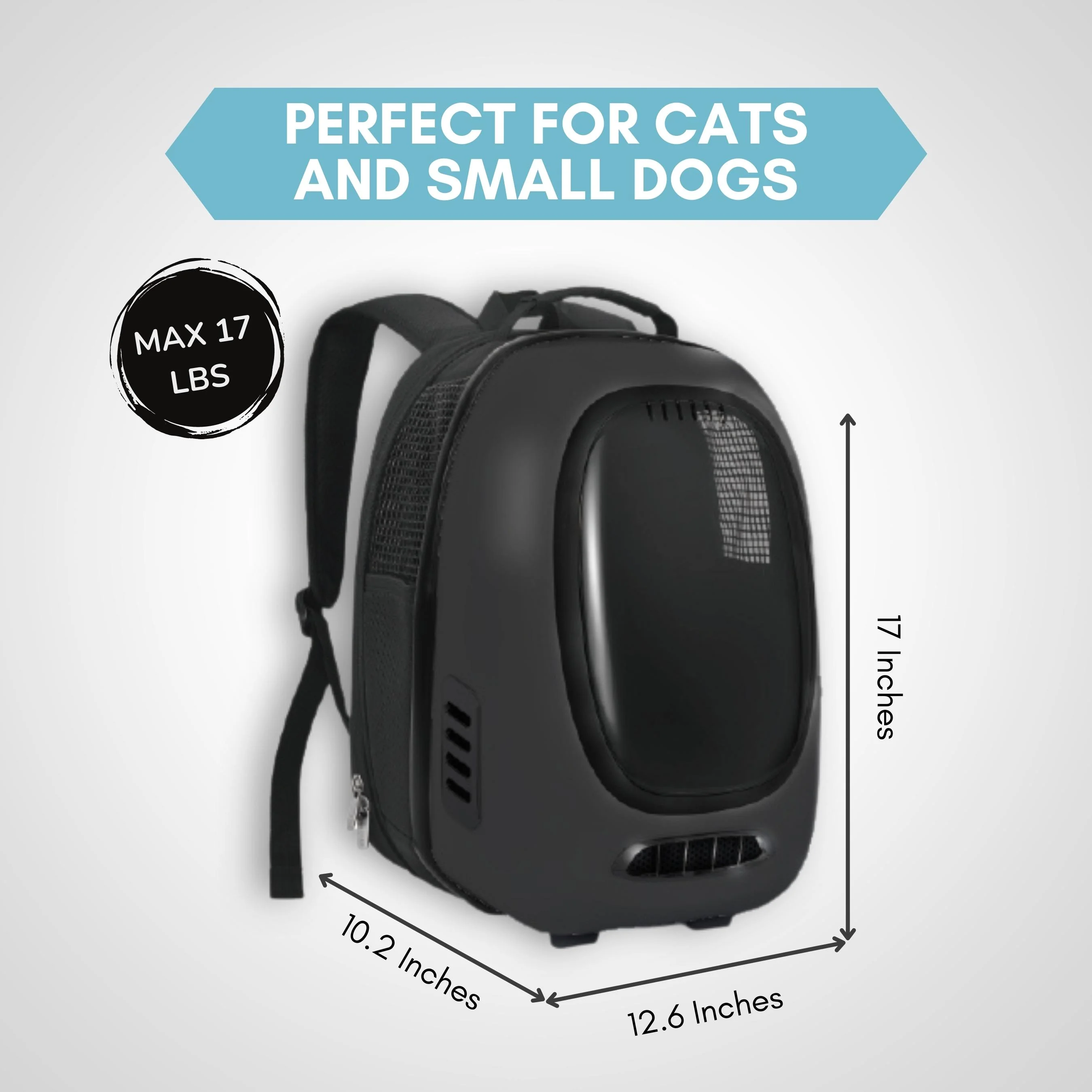 INSTACHEW Trekpod Smart Pet Carrier with Breathable Fan for Cats and Small Dogs for Walk Outdoors for Hike Up to 17lbs, Comfortable Ventilated Hard-Sided Cat Carrier Travel Backpack, App-Enabled,Black - Image 5