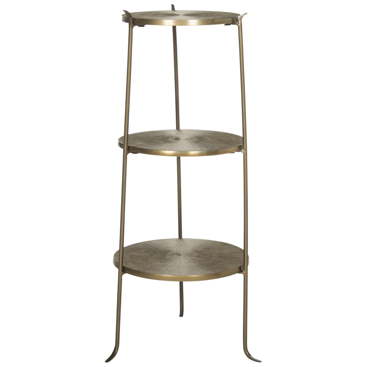 SAFAVIEH Elda Classic Rustic 3-Tier Side Table, Brass - Image 4