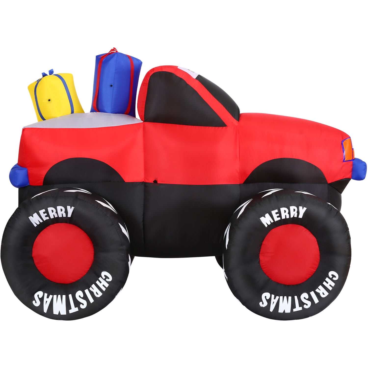 Fraser Hill Farm 7-ft. Wide Inflatable Christmas Santa Claus in Monster Truck with LED Lights, Festive Holiday Blow-Up Decorations, Blower, Ropes, and Stakes Included | FHFMNSRTRCK071-L - Image 13