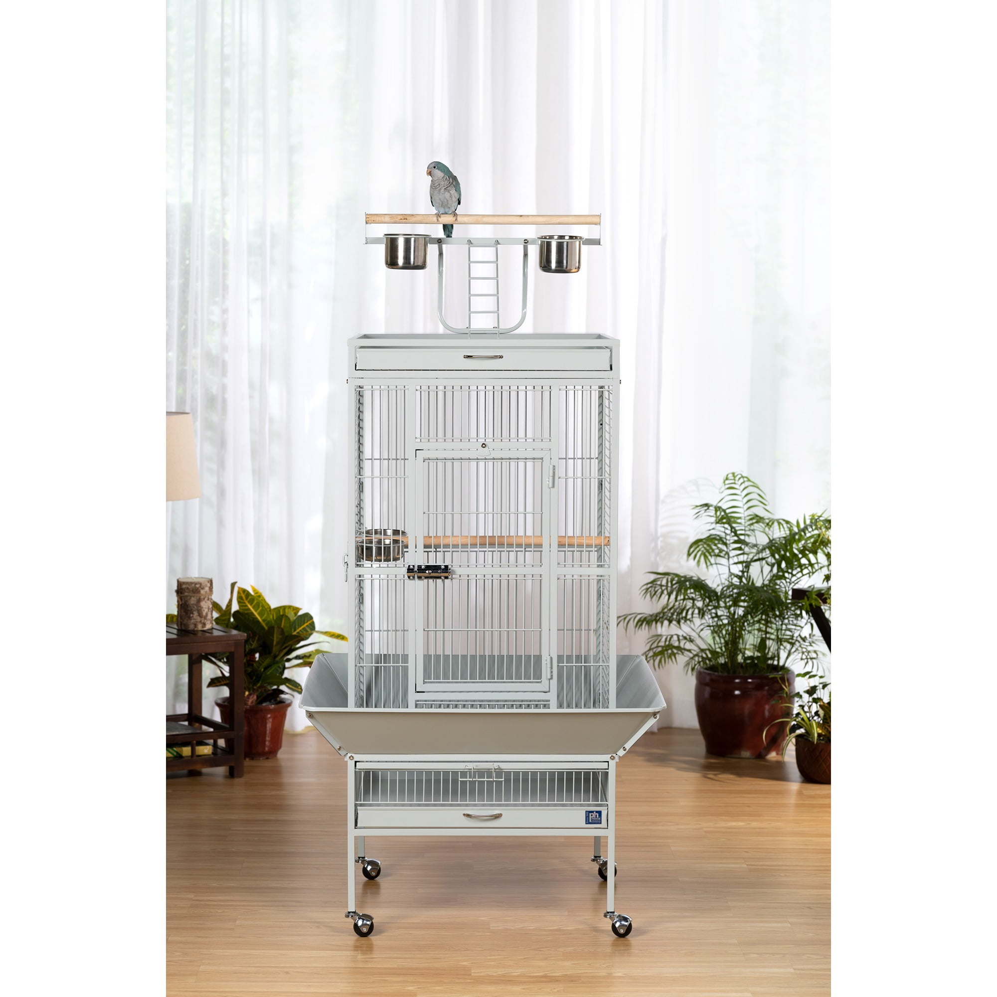 Prevue Pet Products Select Wrought Iron Parrot Bird Cage 24x20x60", Pewter - Image 17