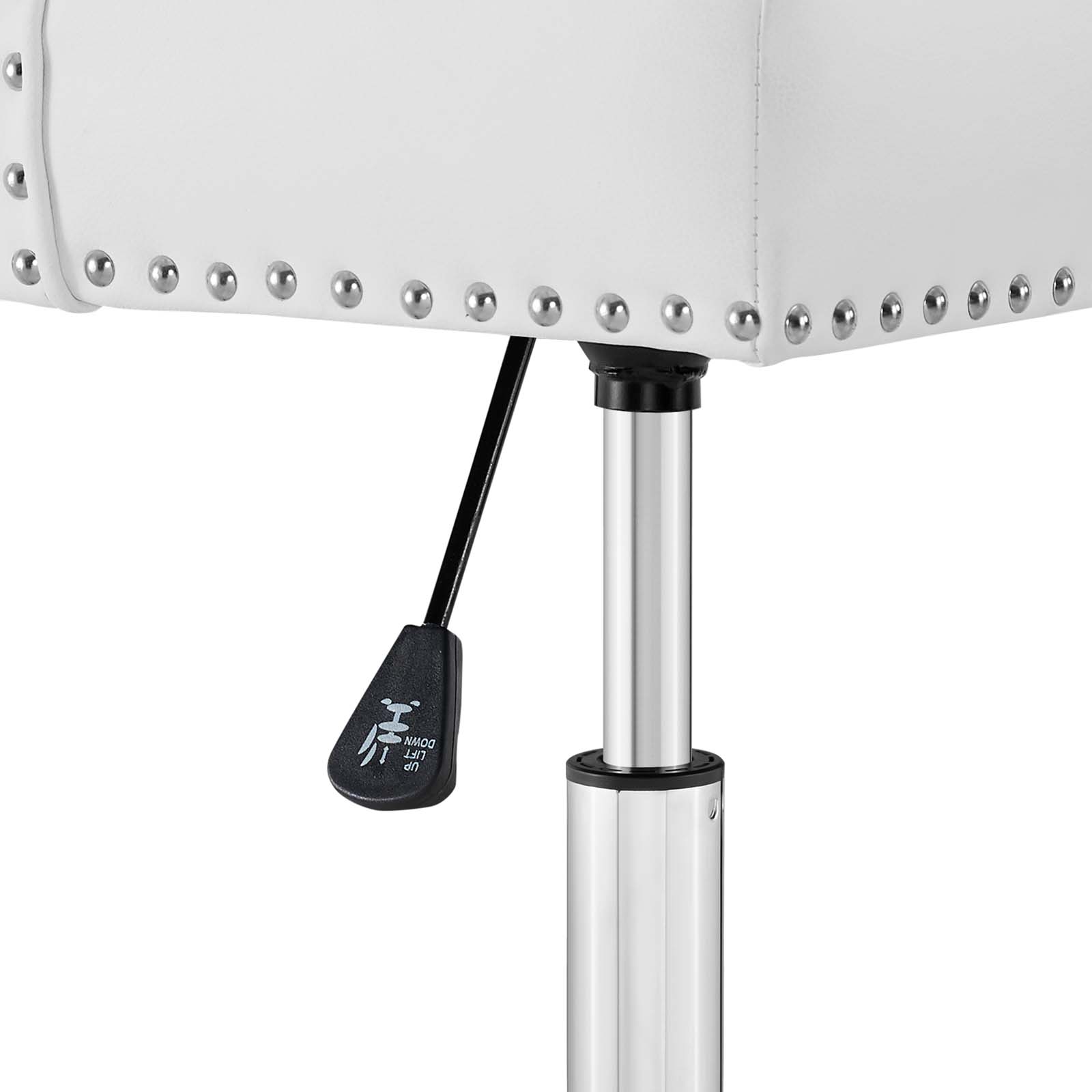 Modway Regent Tufted Button Swivel Faux Leather Office Chair in White - Image 3