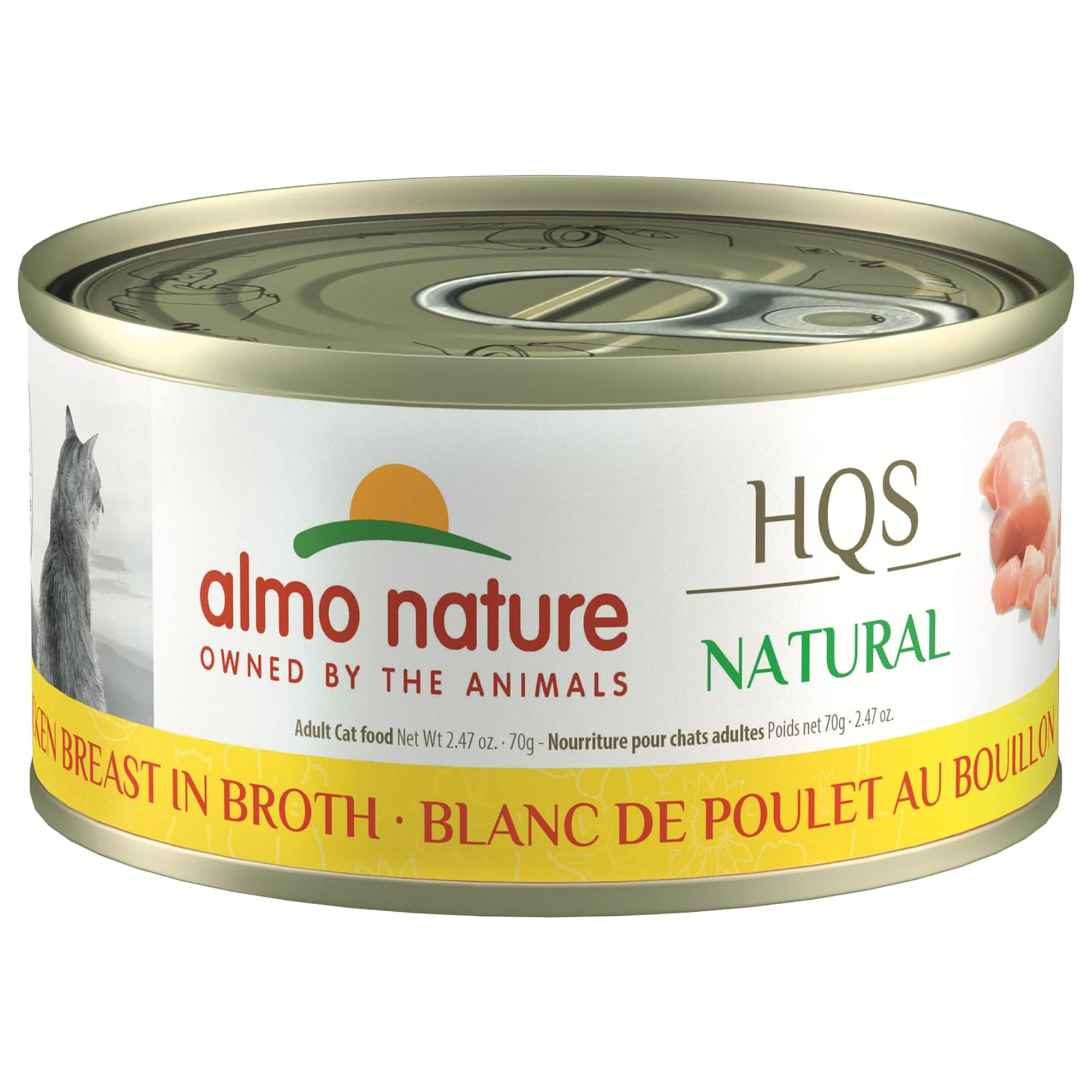 Almo Nature: HQS Natural Cat 24 Pack: Chicken Breast In Broth - 2.47oz Cans, Supplemental Adult Cat Canned Wet Food, Limited Ingredient, Grain Free - Image 6