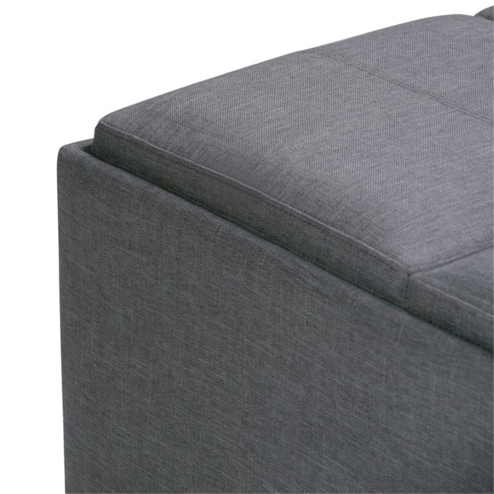 Simpli Home Avalon Coffee Table Storage Ottoman in Slate Gray - Image 6