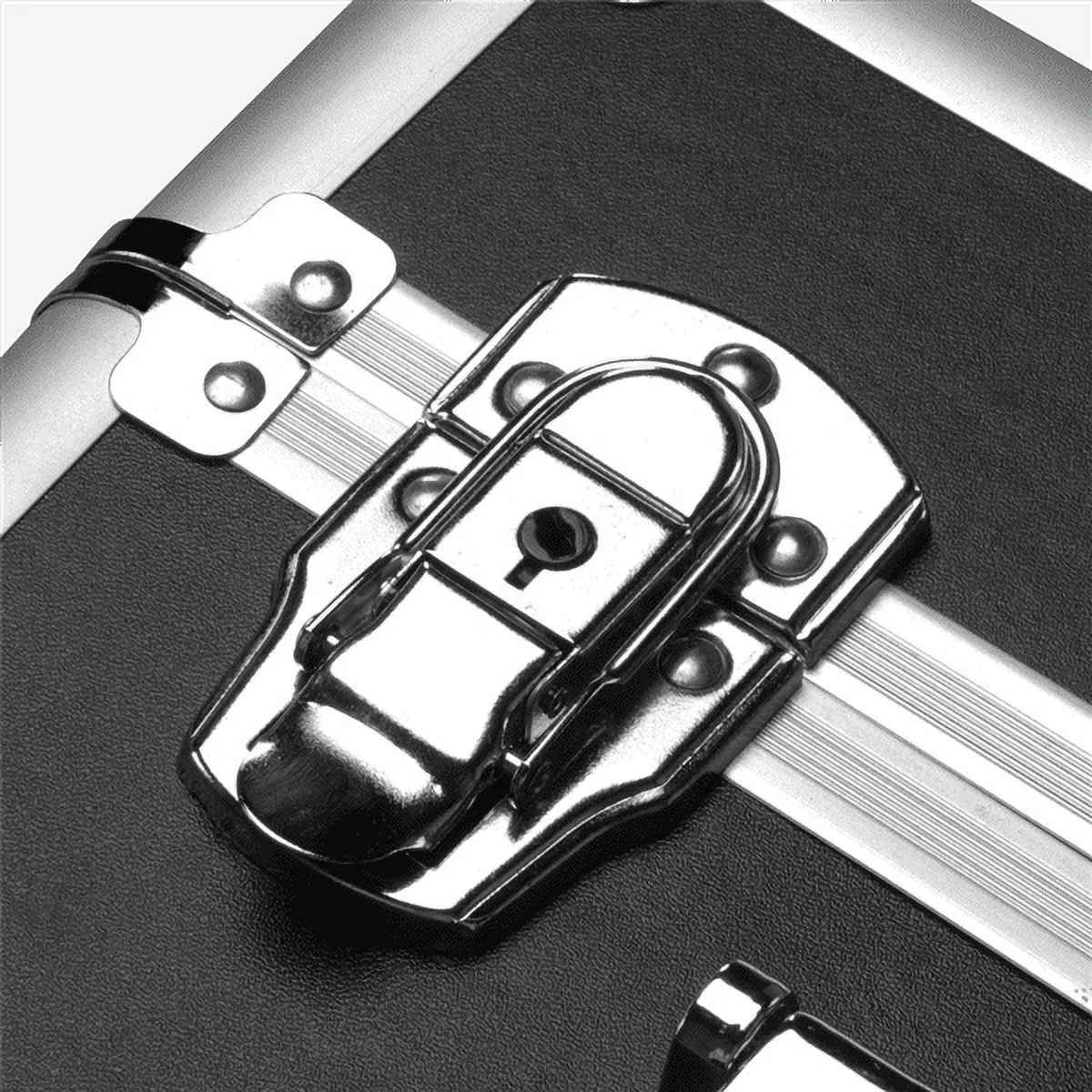 4 360-degreed Wheels 3-in-1 Professional Aluminum Artist Rolling Trolley Makeup Train Case Cosmetic Organizer Makeup Case for Beauty Chains W/shoulder Straps (Black) - Image 9