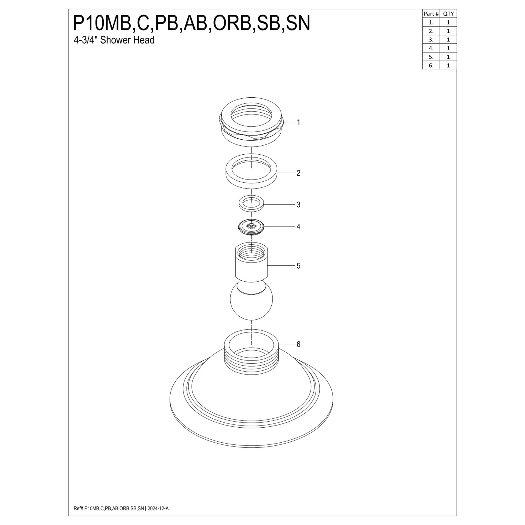 Kingston Brass P10SN Victorian 4-3/4-Inch Round Raindrop Brass Shower Head in Brushed Nickel - Image 3