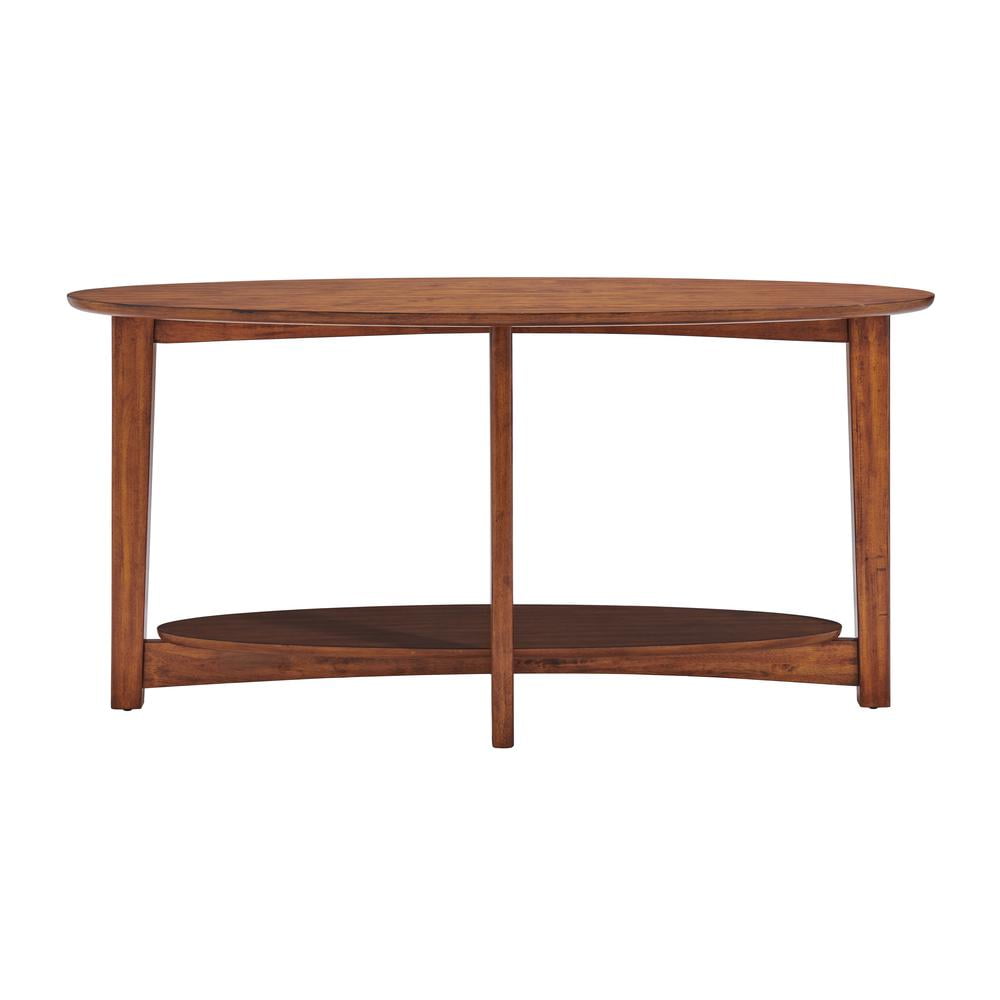Alaterre Monterey 60"L Console/Media Mid-Century Modern Wood Table, Warm Chestnut - Image 11