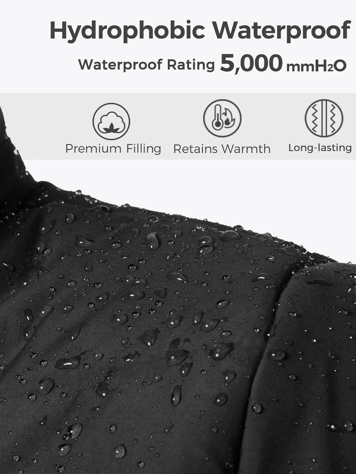 Wantdo Women's Recycled Winter Coat Thickened Winter Jacket Hooded Parka Jacket Black L - Image 2