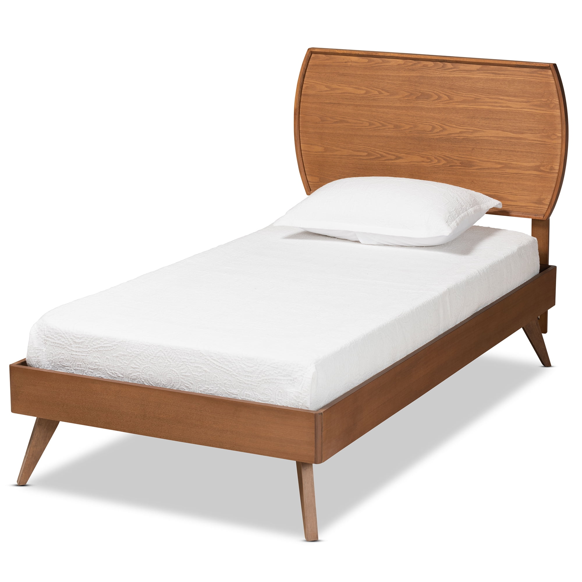Baxton Studio Aimi Mid-Century Engineered Wood Platform Bed, Twin, Walnut Brown - Image 4