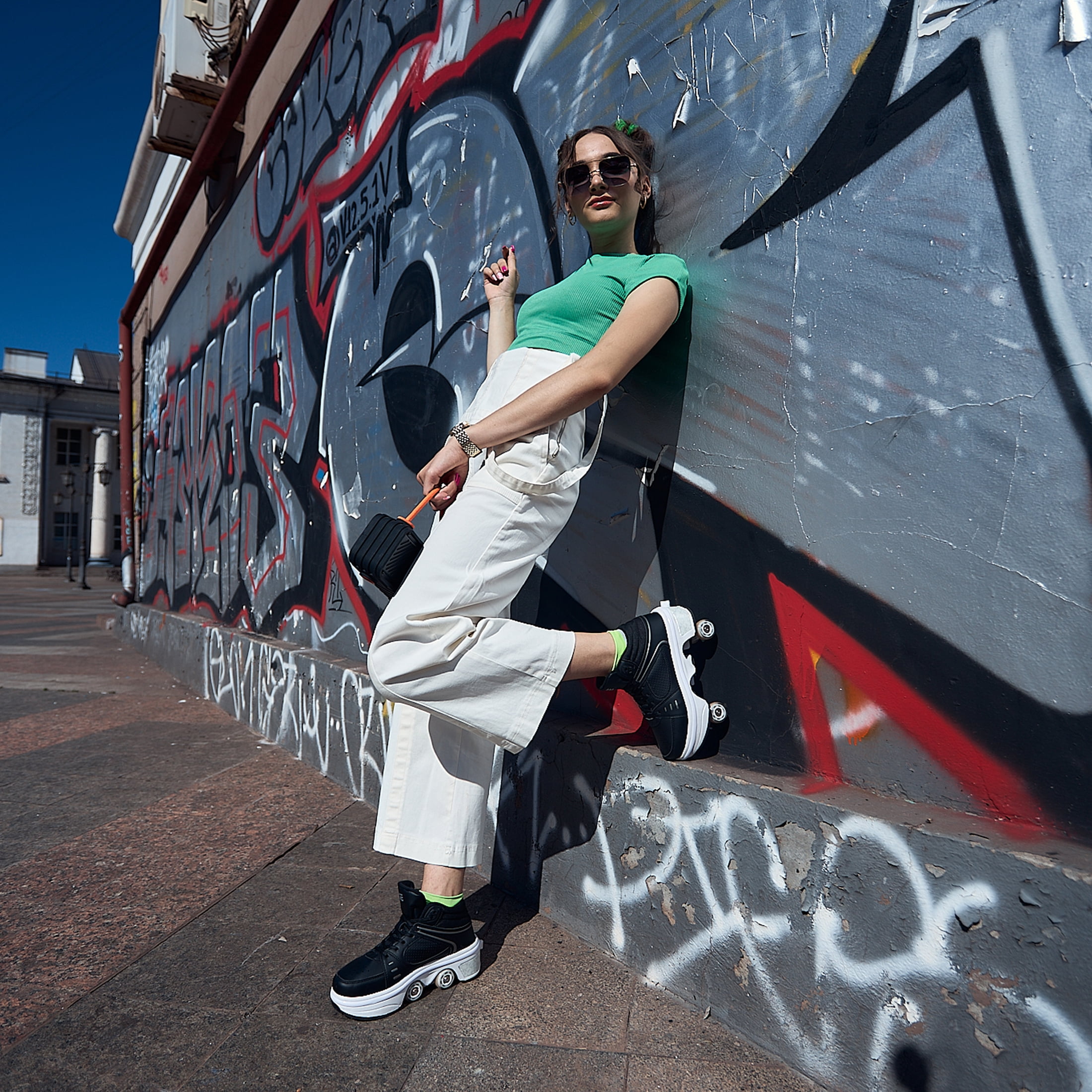 KOFUBOKE Roller Skate Shoes - Sneakers - Roller Shoes 2-in-1 Suitable for Outdoor Sports Skating Invisible Roller Skates The Best Choice for Building Confidence Style - Image 3