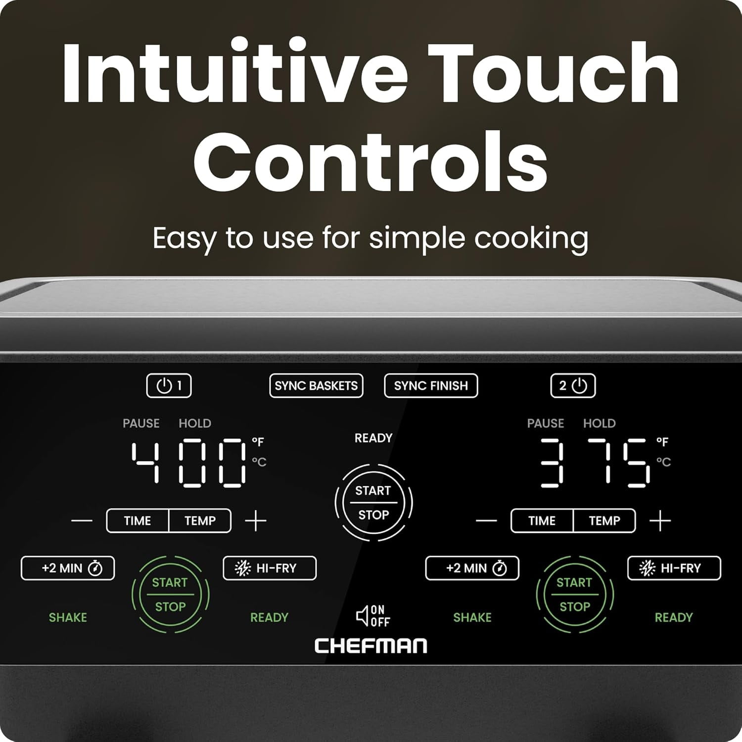 Chefman Dual Basket Digital Air Fryer w/ Easy View Windows, 2 Independent 3 Qt Baskets - Black - Image 5