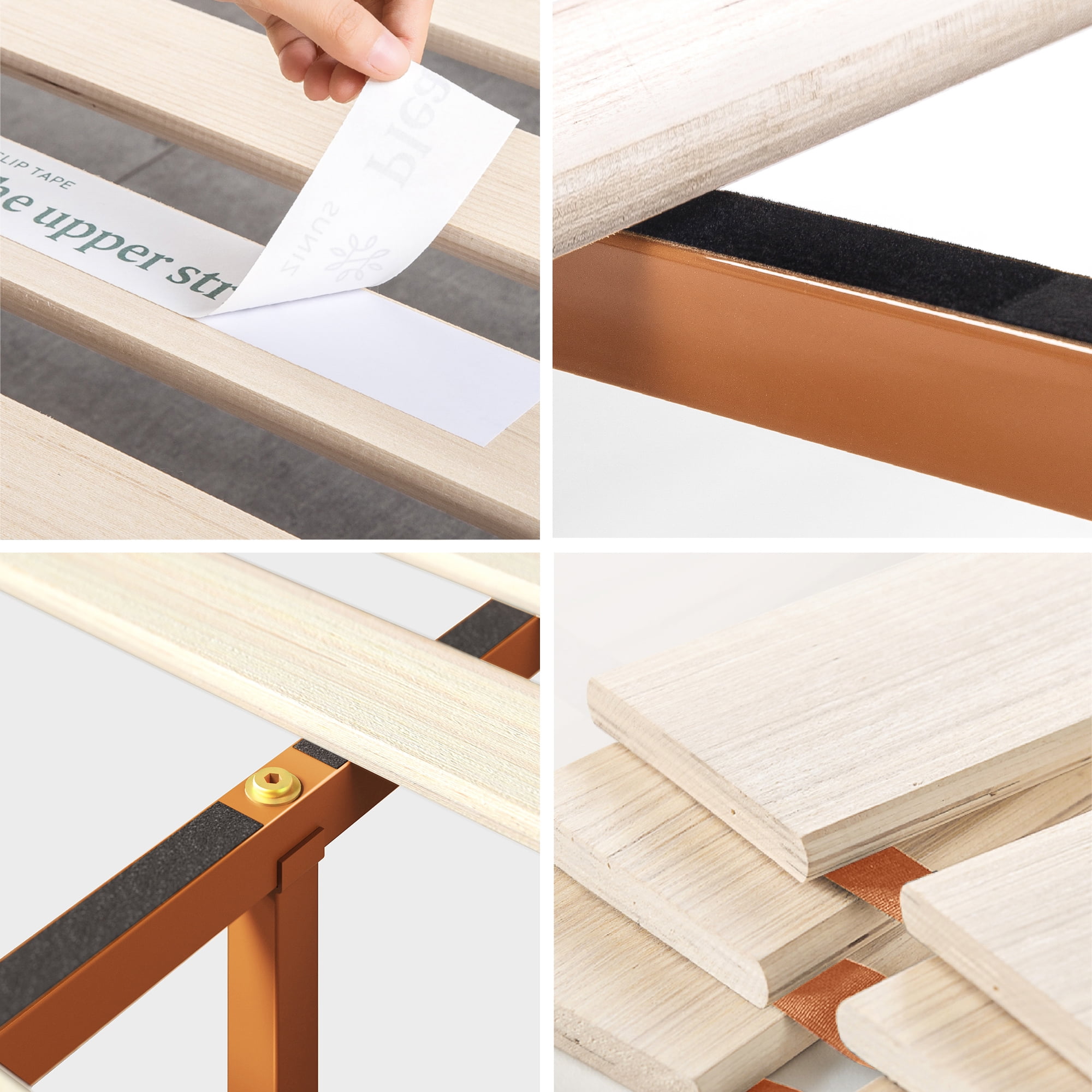 Zinus Alexia 37" Wood Platform Bed with Headboard, Rustic Pine, Full - Image 11