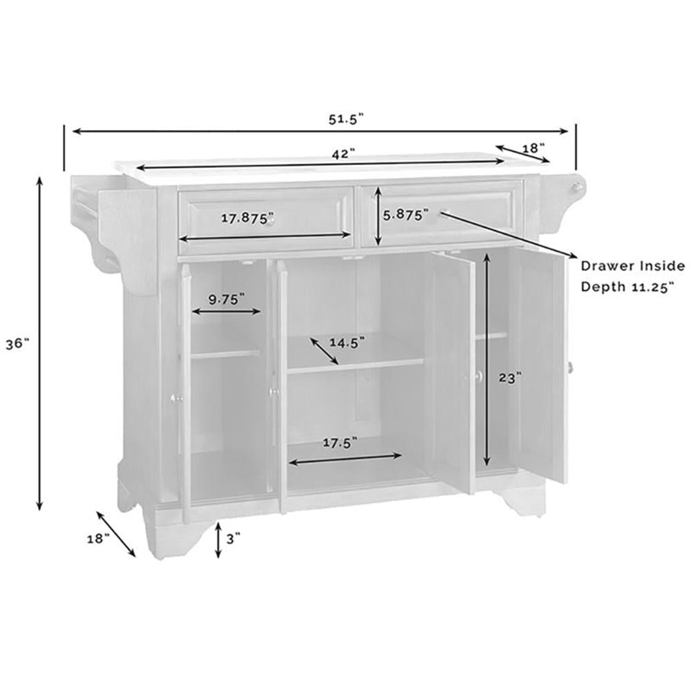 Crosley Furniture LaFayette Wood Kitchen Island in White & Silver - Image 5