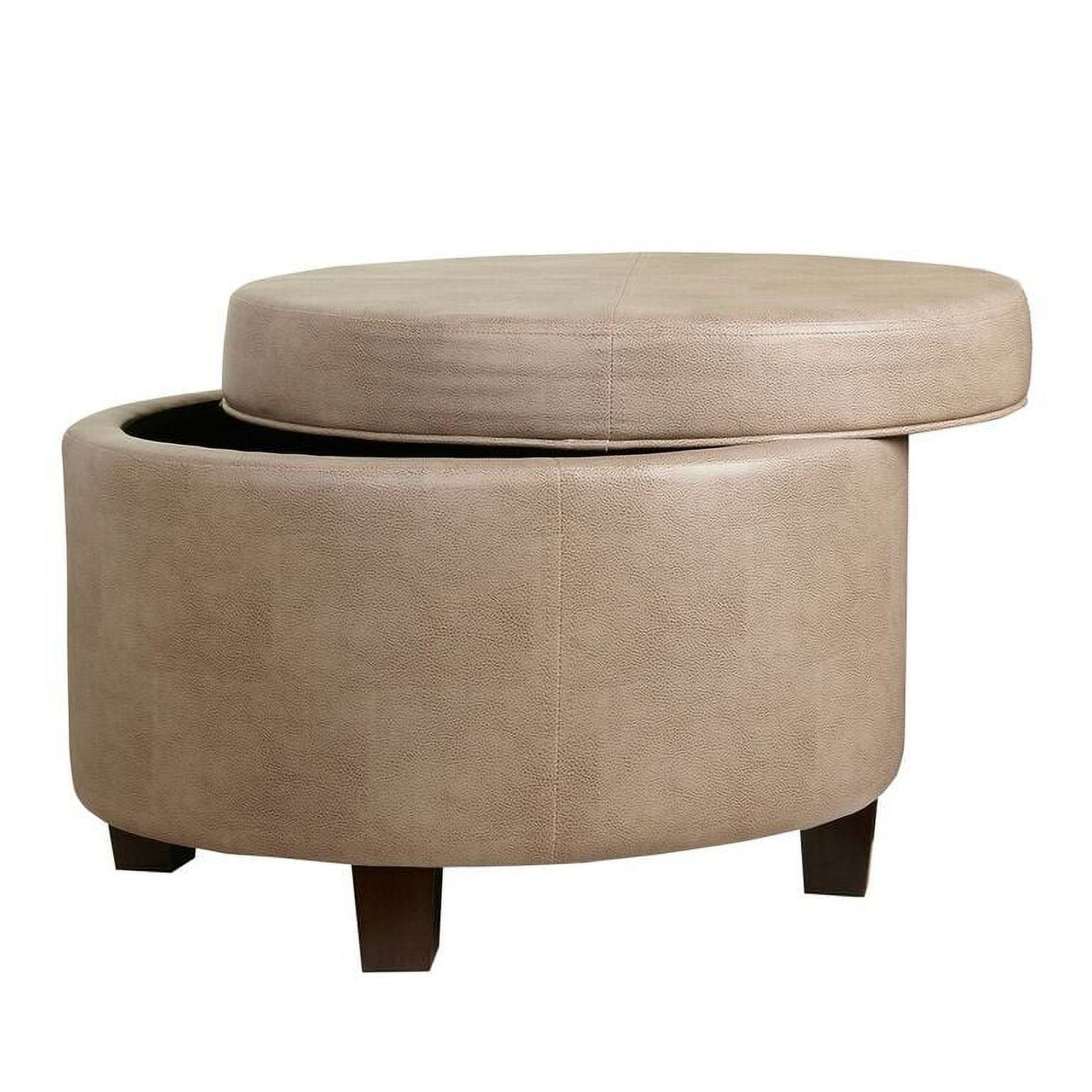 HomePop Round Storage Ottoman, Multiple Colors - Image 3