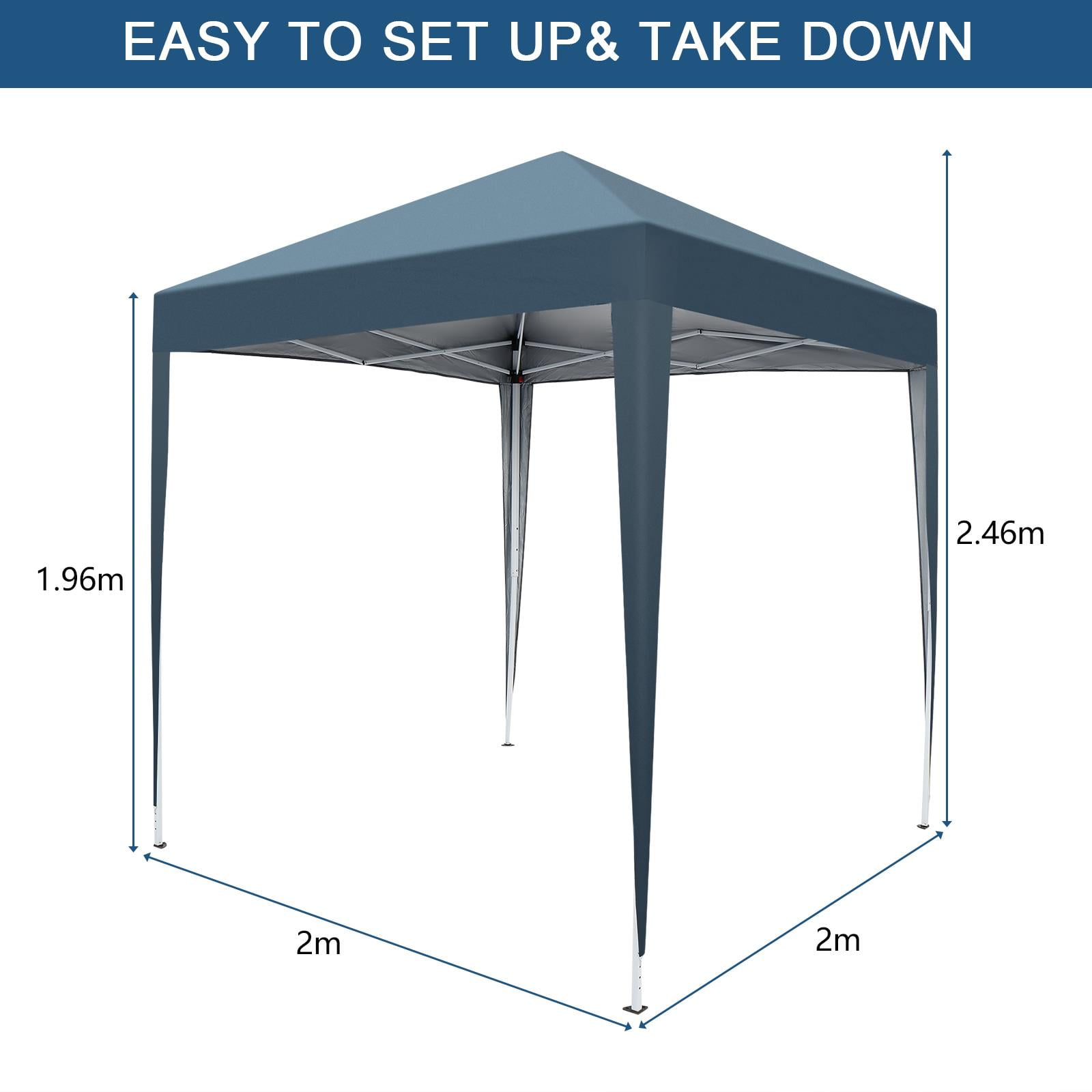 Zimtown 6'x6' Canopy Tent Waterproof Right-Angle Folding Tent Blue - Image 5