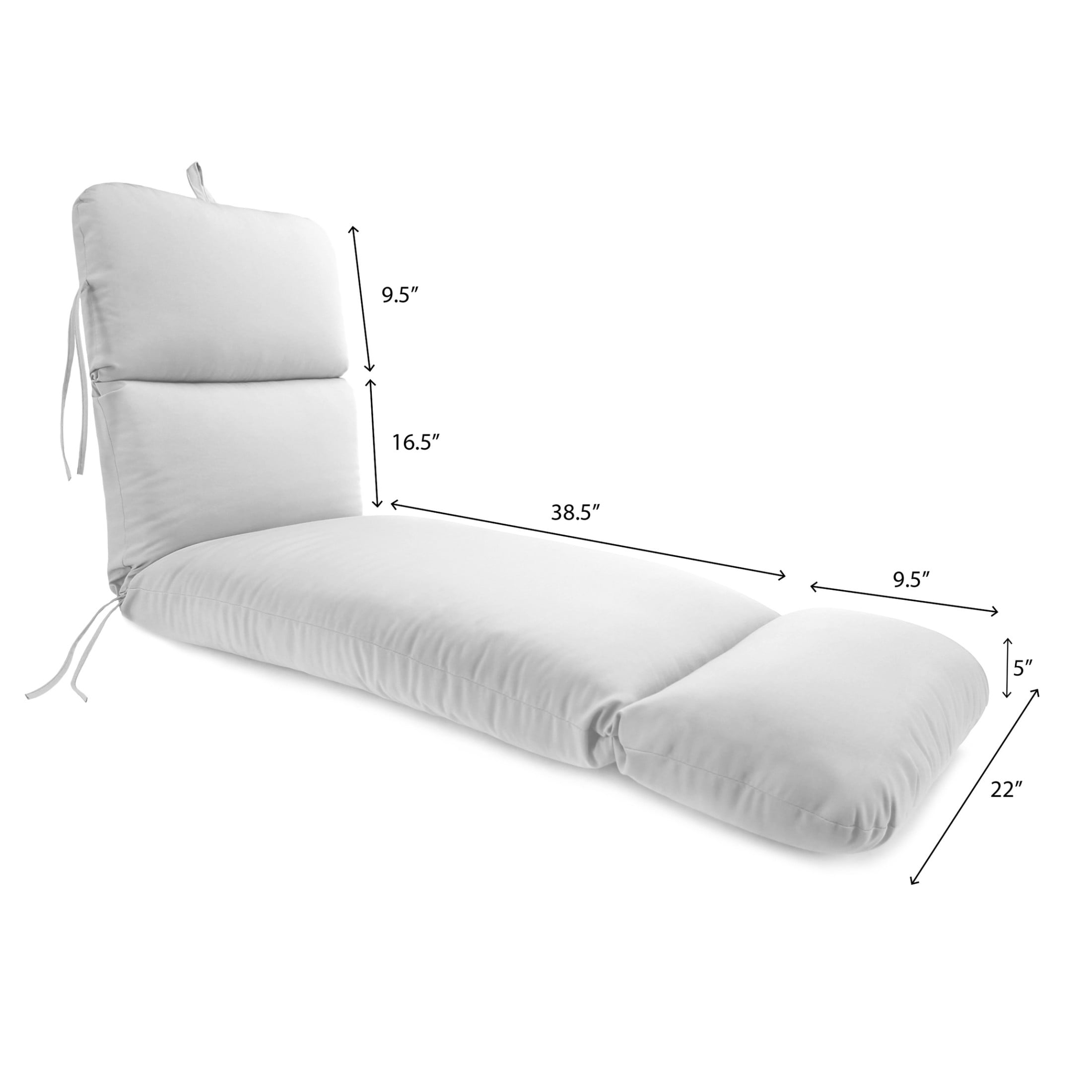 Jordan Manufacturing Sunbrella 74" x 22" Spectrum Sand Solid Rectangular Outdoor Chaise Lounge Cushion with Ties and Hanger Loop - Image 7