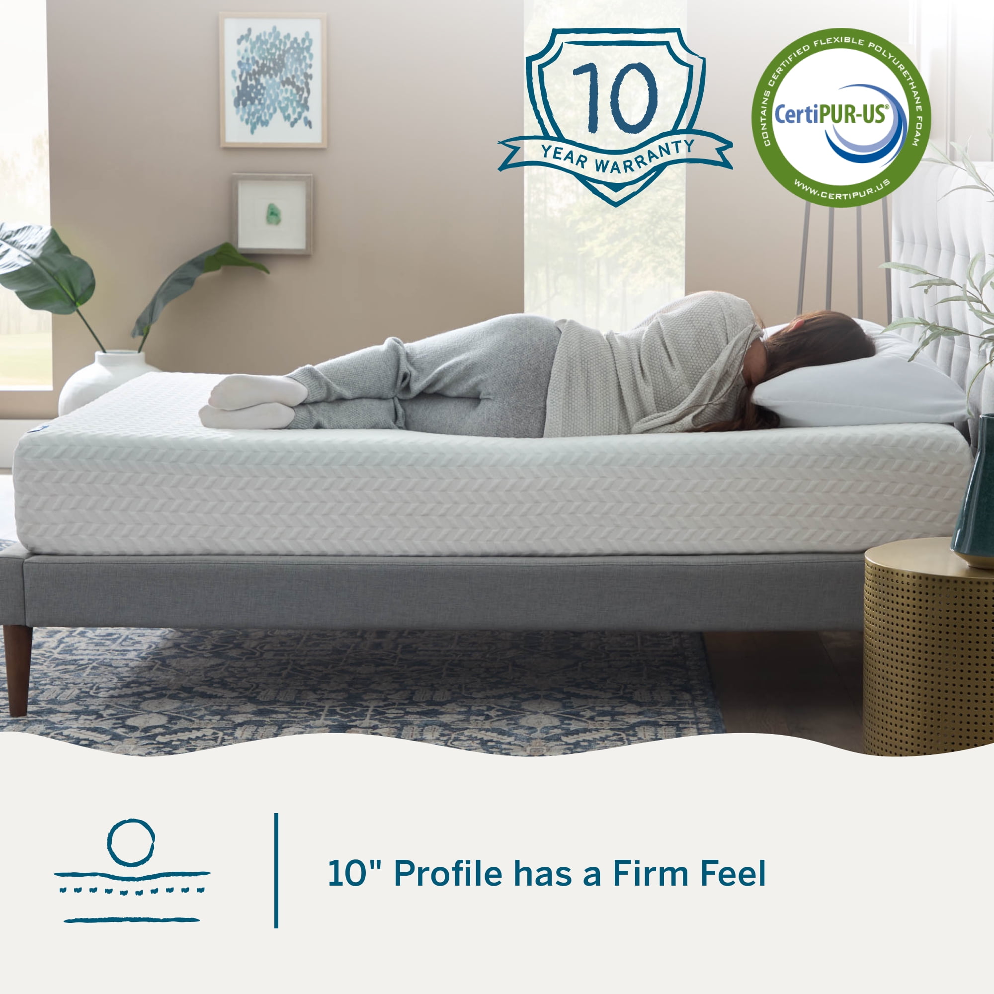 Lucid Refresh Queen Tight Top 10" Firm Memory Foam Mattress with Gel Infusion and Ventilation - Image 8