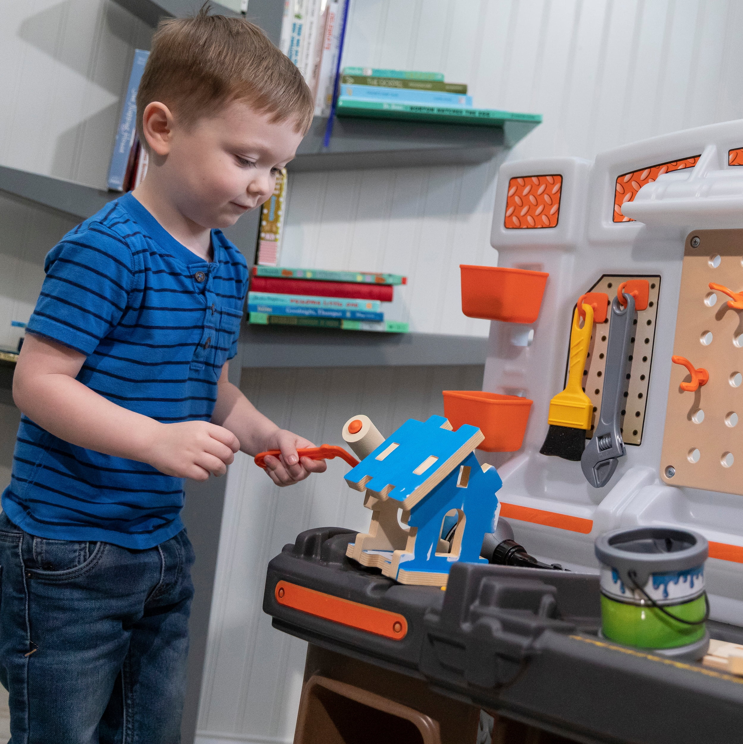 Step2 Big Builders Pro Workshop Multicolor Tool Bench, 27.50" x 34", 19 lb - Image 3