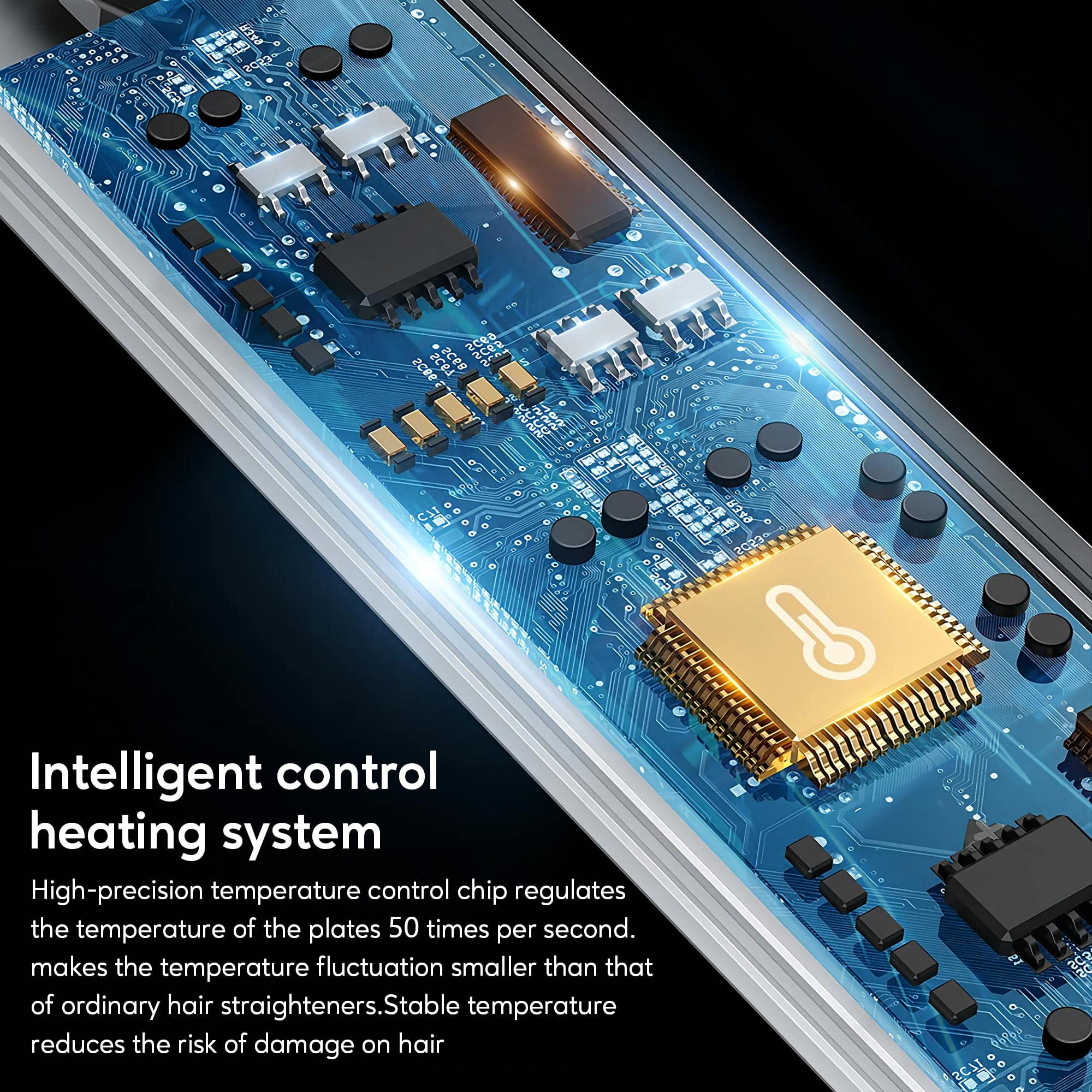 Terviiix Professional Wide Hair Flat Iron, 1.75" Titanium Hair Straightener for Thick Hair, Pink - Image 2