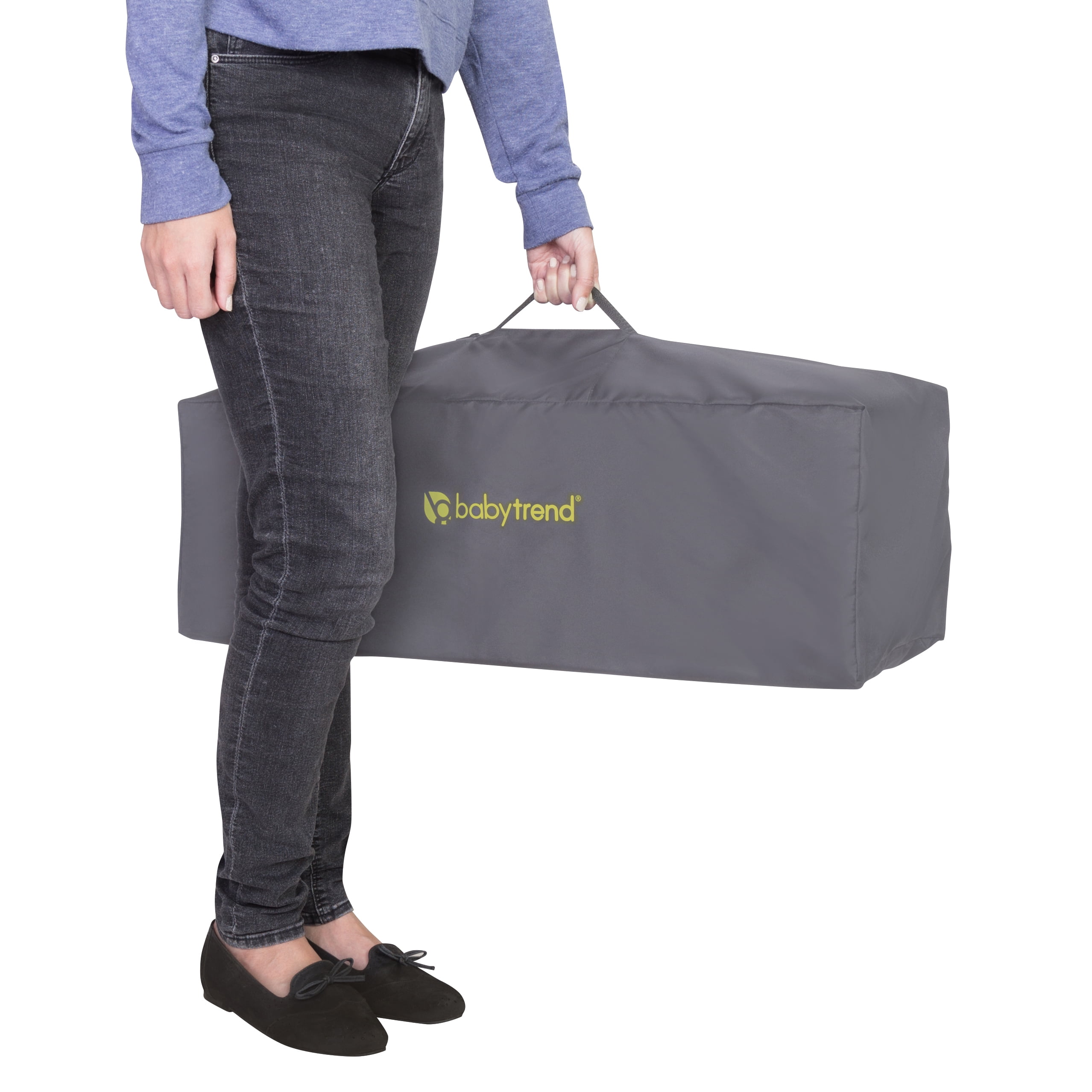 Baby Trend Nursery Center Portable Playard with Bassinet and Travel Bag in Twinkle Lime Green - Image 2