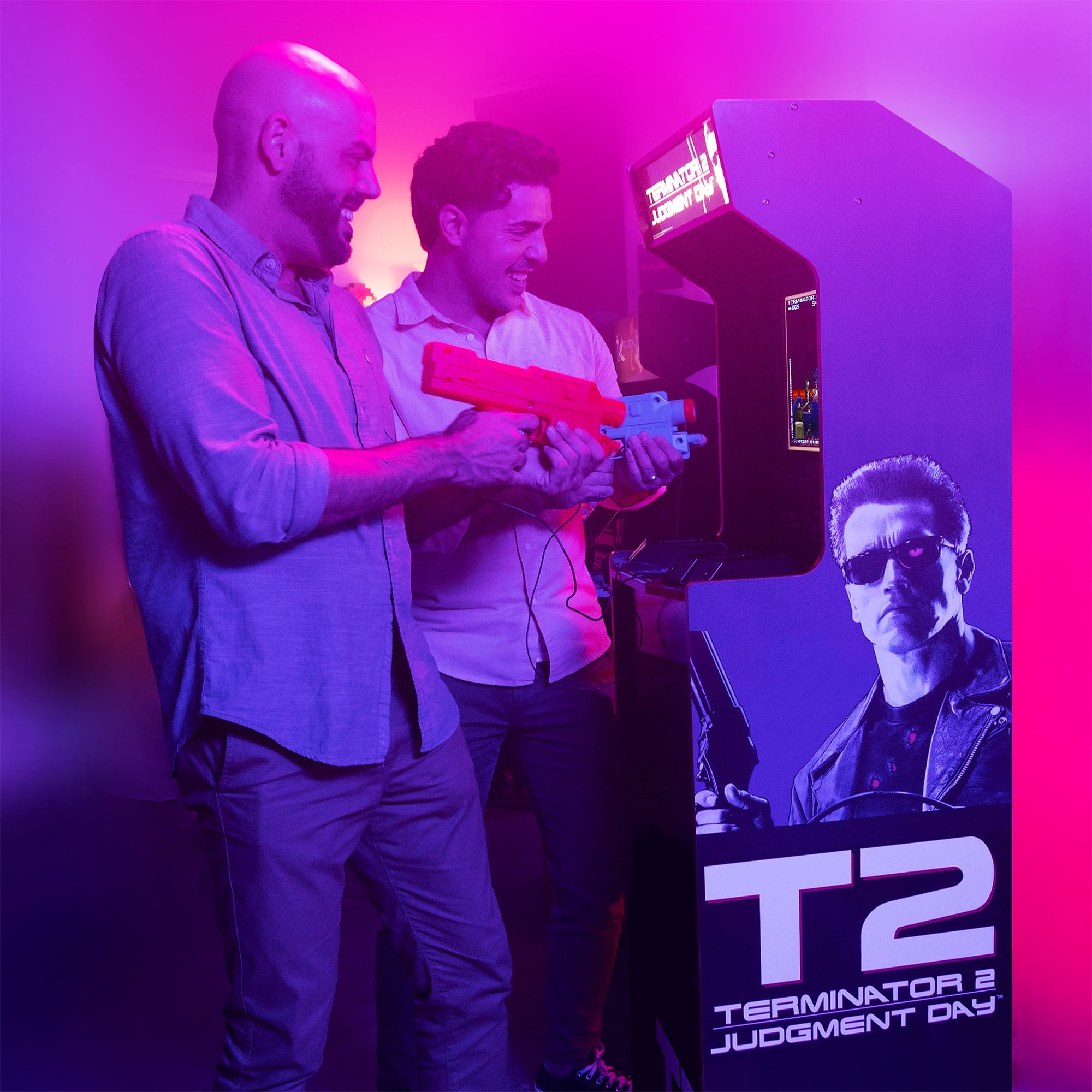 Arcade1Up Terminator 2 Deluxe Arcade Machine – 17" Color Screen, Real-Feel Arcade Light Guns, Wi-Fi Leaderboards, Classic Video Game, Perfect for at-Home Gaming - Image 8