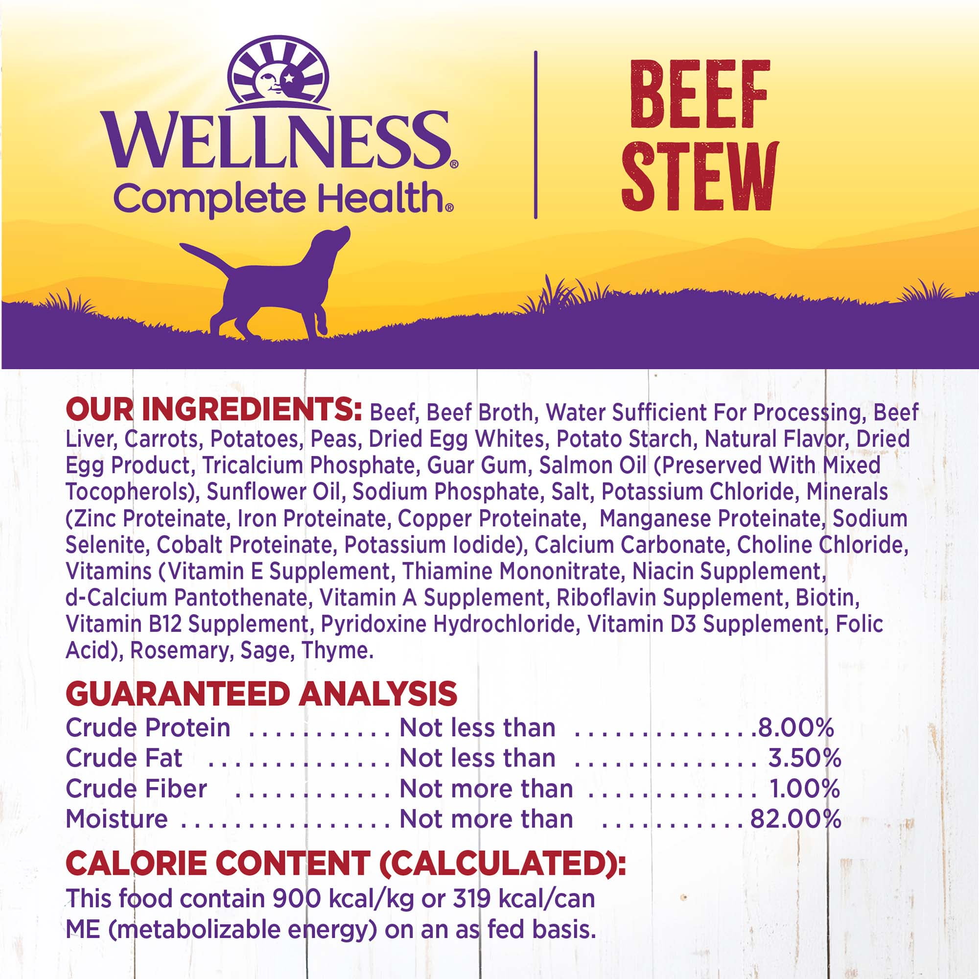 Wellness Thick & Chunky Natural Grain Free Canned Dog Food, Beef Stew, 12.5-Ounce Can (Pack of 12) - Image 3