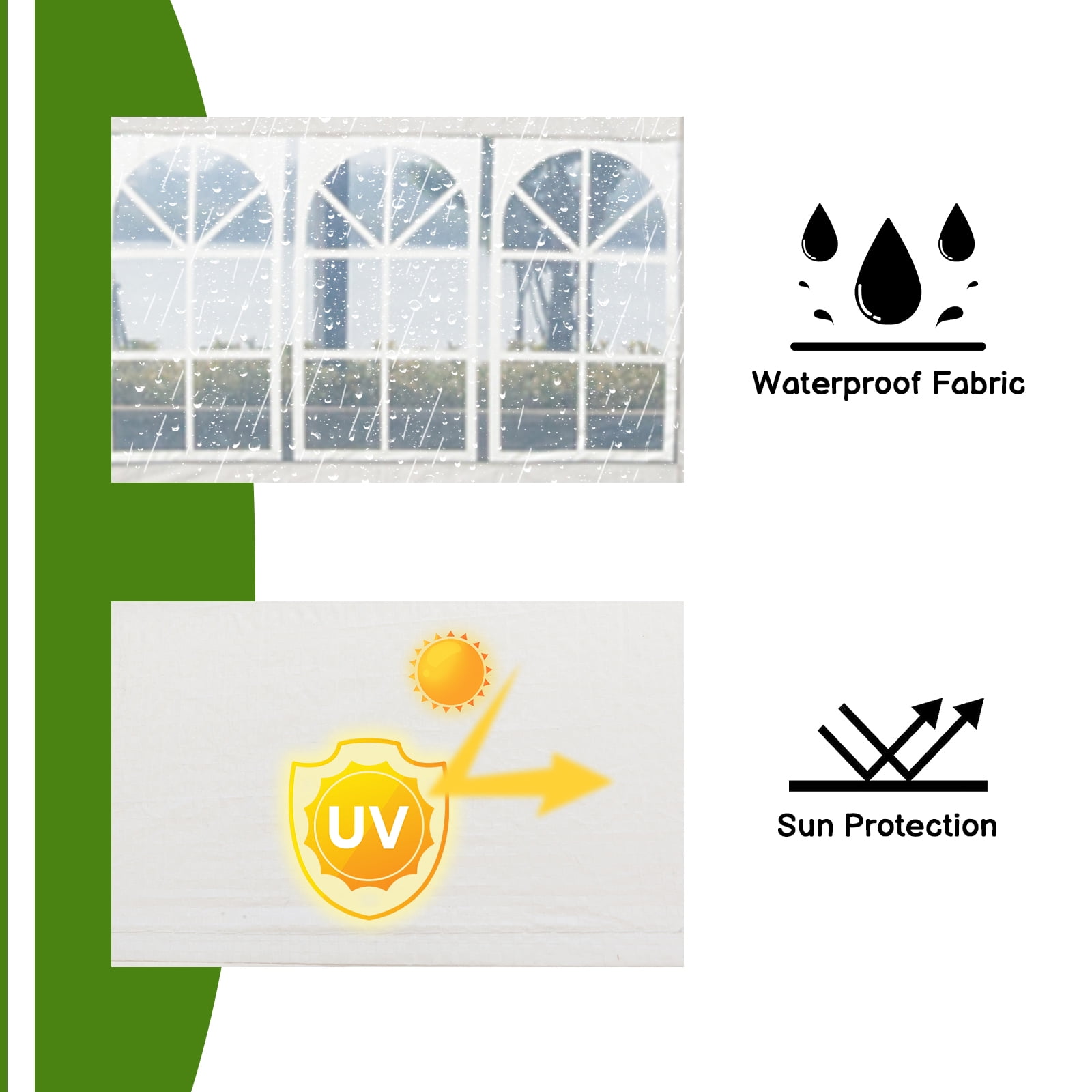 Zimtown 10'x10' Wedding Party Canopy Tent,3 Removable Sidewalls with Windows, Great for Outdoors - Image 2