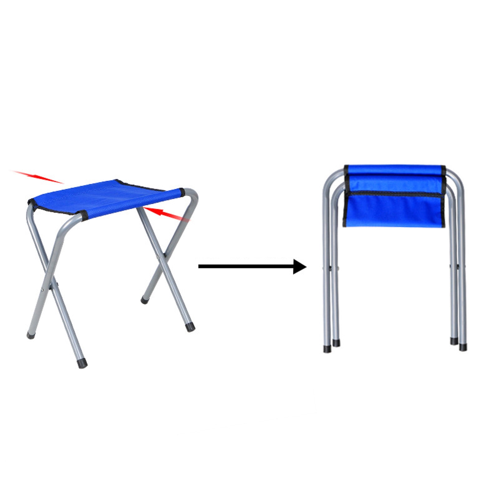 1 Pack Folding Camp Stools For Adults 15 Inch Tall Sturdy Heavy Duty Portable Camping Stools For Fishing Sitting Hold 300lbs Heavy People Blue - Image 2
