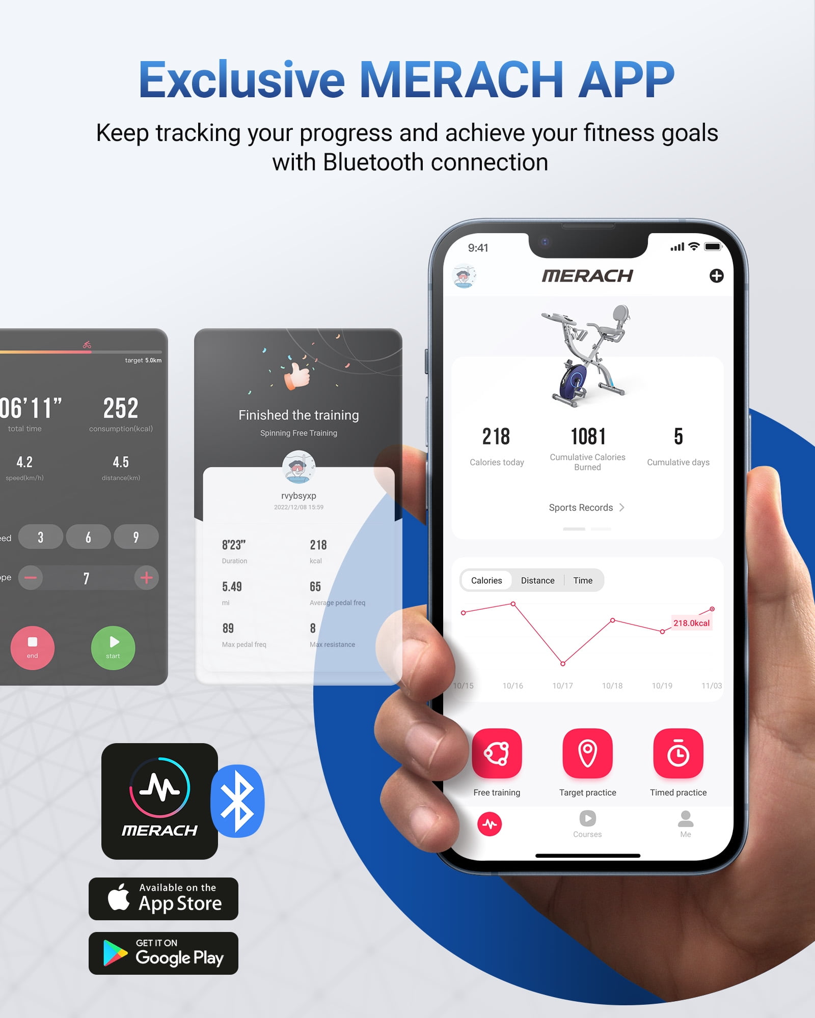 MERACH Folding Exercise Bike, 4 in 1 Magnetic Upright Bike with 16 Levels of Resistance for Home Indoor Cardio Workout Max Weight 300 lbs - Image 2