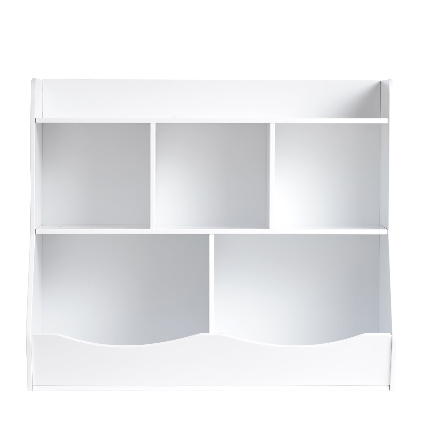 KFFKFF Children's Wooden Storage Unit, Includes Bookshelf and 5 Compartments, Ideal for Organizing Toys and Books in Kid's Rooms, Play Areas, or Classrooms, Nursery-Friendly Design, White - Image 7