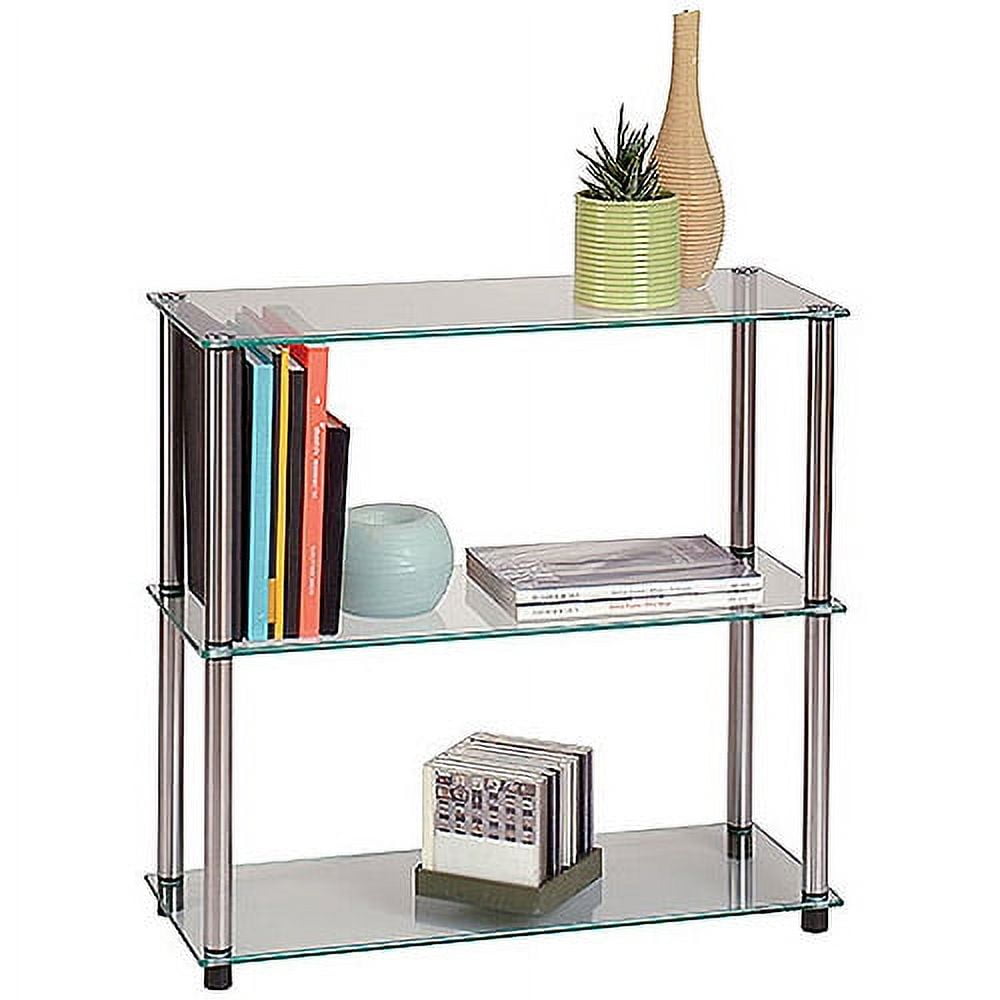 Convenience Concepts Designs2Go Three-Shelf Classic Clear Glass Bookcase - Image 6
