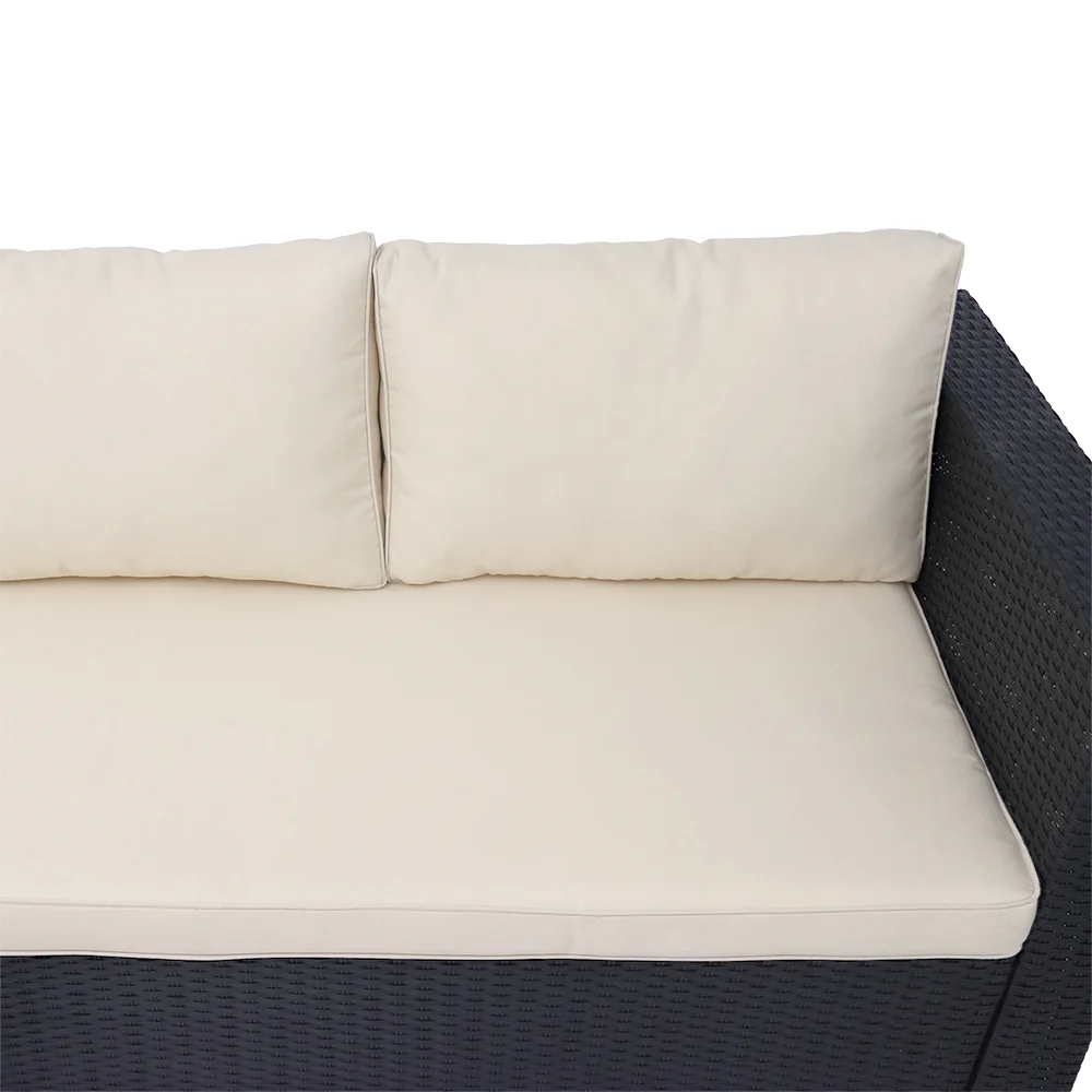 Abble 3 Piece Wicker Sectional Conversation Set with Cushions - Image 3