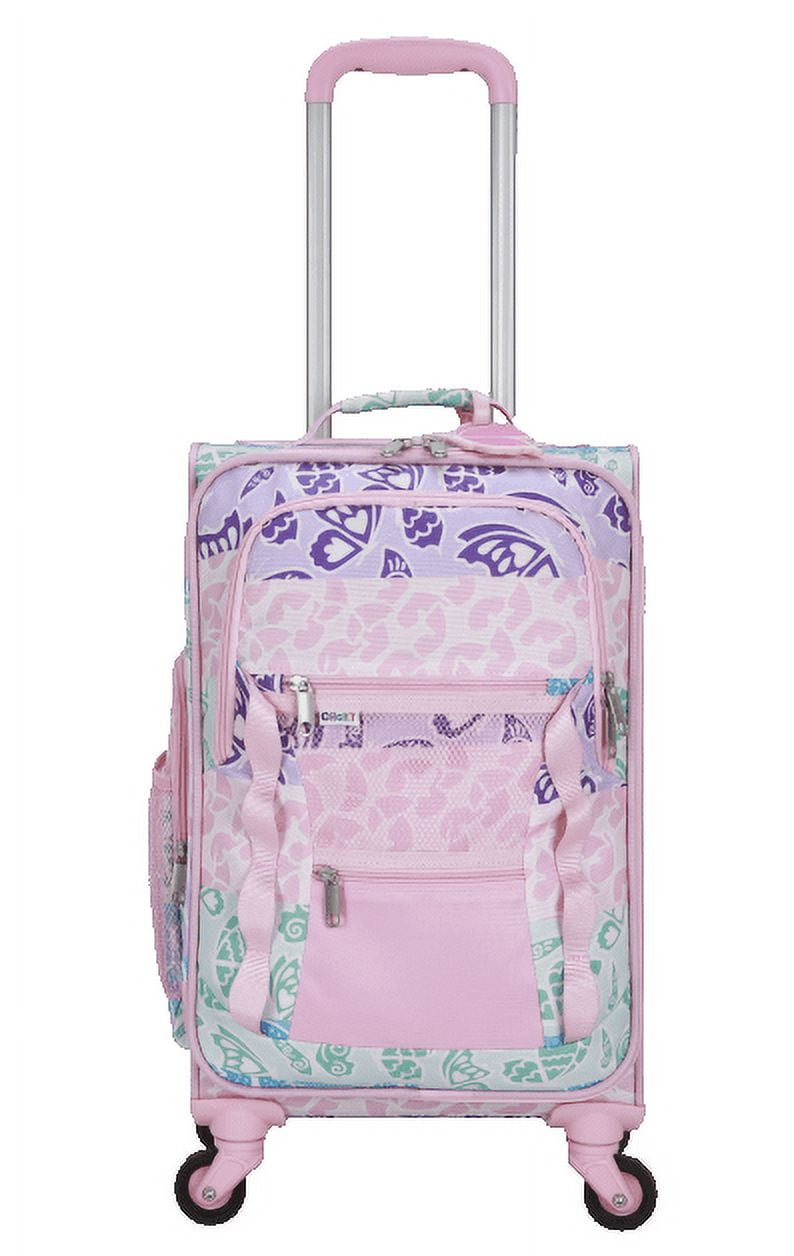 CRCKT 3 Piece Set Social Butterfly 21-inch Softside with Packing Cube and Luggage Tag, Pink Social Butterfly - Image 12