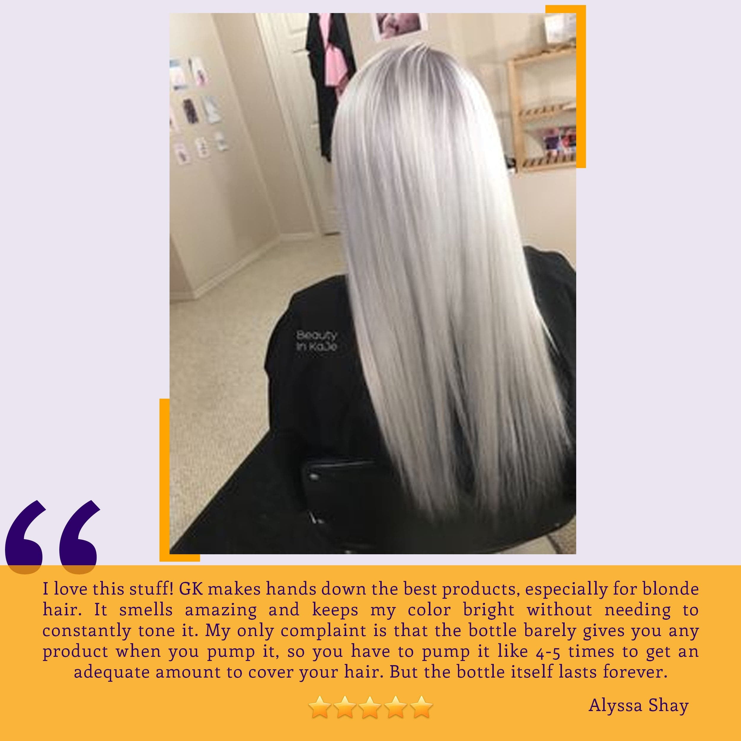 GK HAIR Global Keratin Silver Bombshell Purple Shampoo (24 Fl Oz/710ml) For Blonde, Platinum, Ash, Silver & Gray Hair Moisturizes Dry & Damaged Removes Yellow Brassy Tones - Image 18