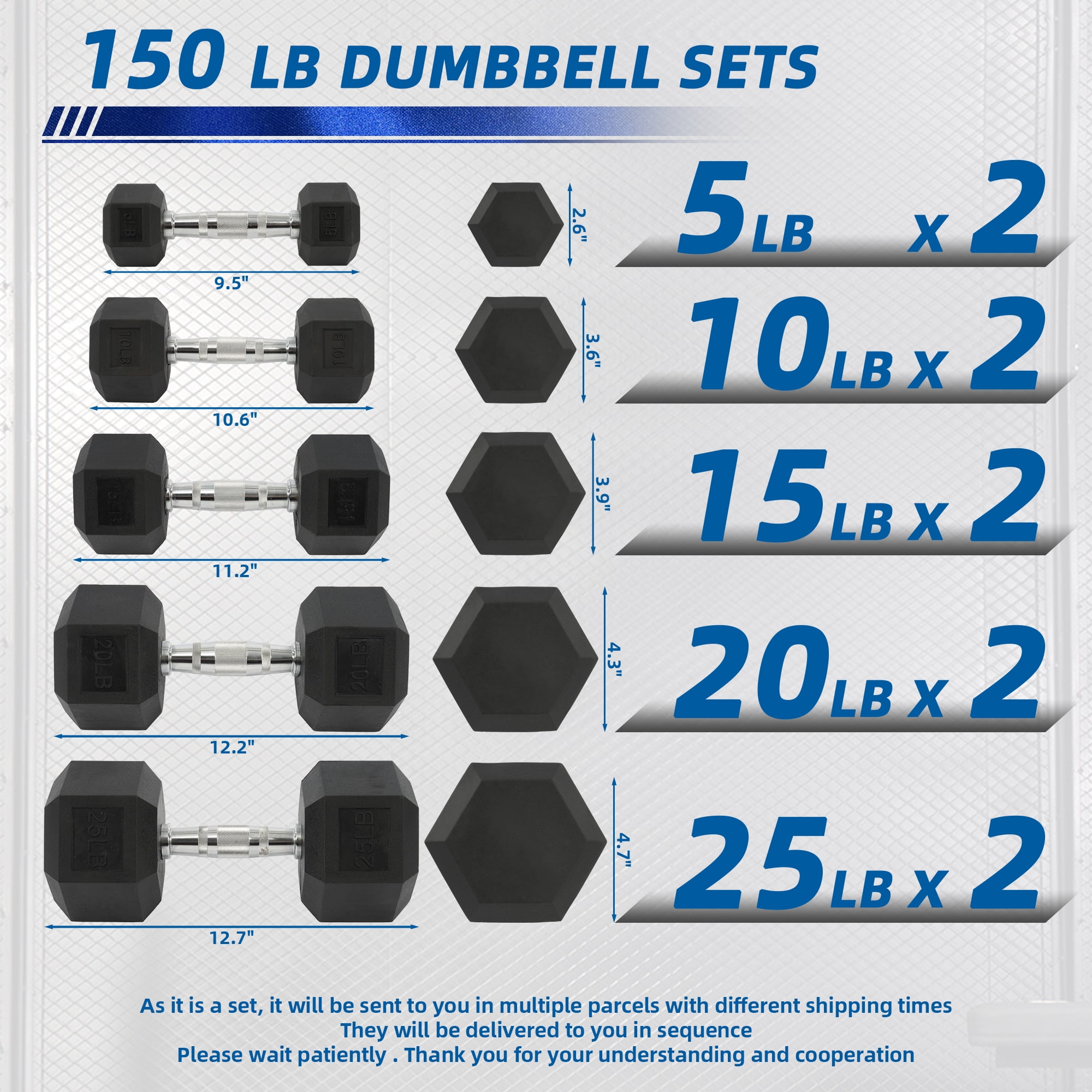 BalanceFrom 150LB Coated Hex Dumbbell Weight Set and A-Frame Storage Rack, 5-25 lbs Pairs - Image 7