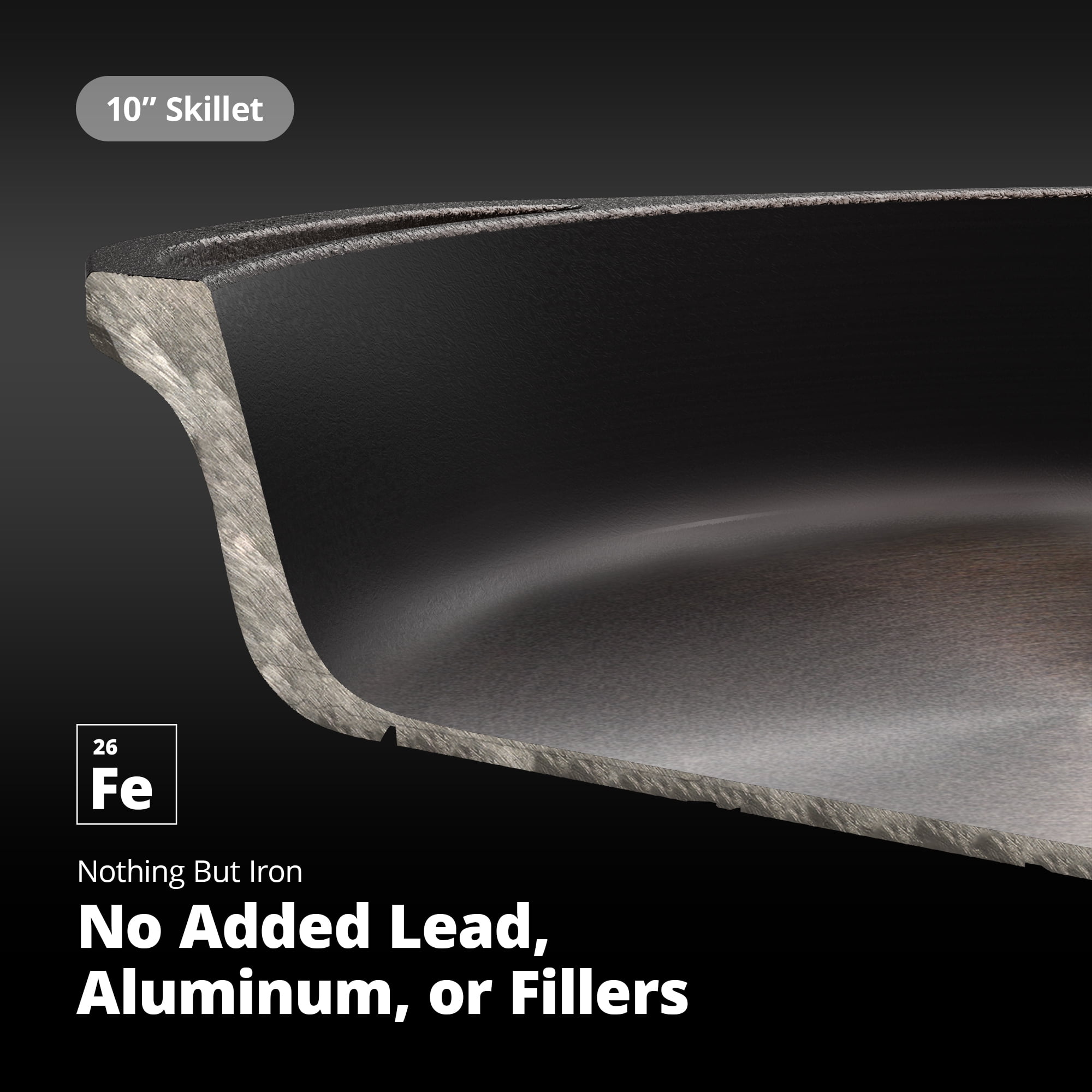 Greater Goods 10 inch Cast Iron Skillet, Pre-Seasoned for Oven, Stove, Universal Cooking - Image 2