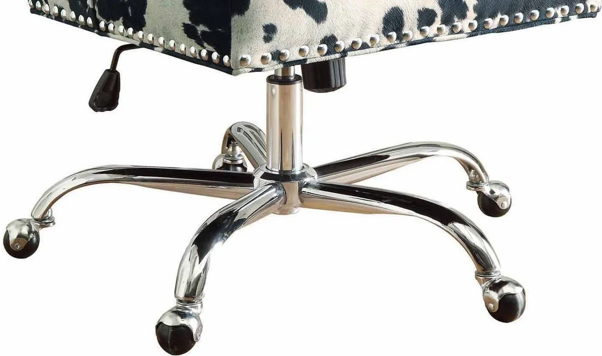 Linon Draper Office Chair, Cowhide Print, Multiple Colors & Base Options - Image 6