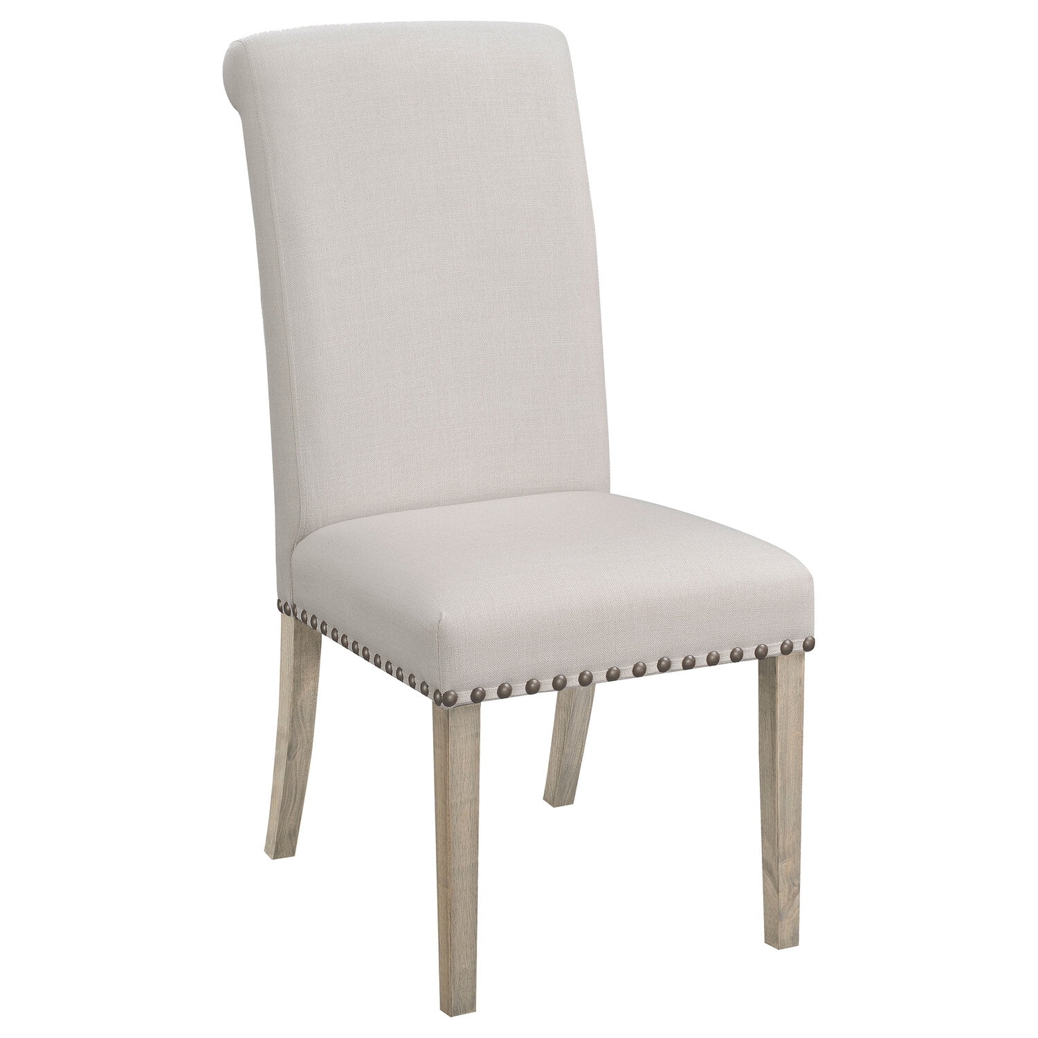 Salem Fabric Upholstered Dining Side Chair Beige (Set of 2) - Image 4