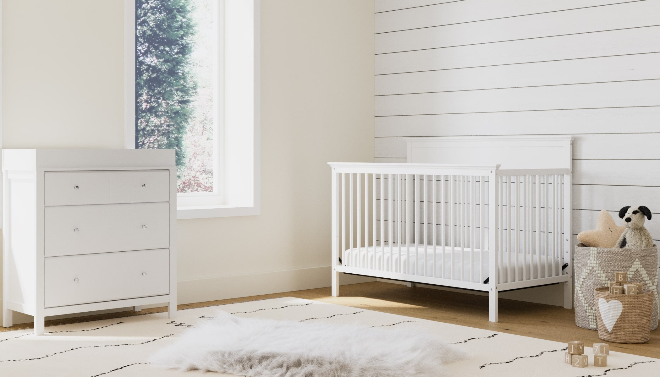 Storkcraft Horizon 5-in-1 Convertible Baby Crib, White - Image 7