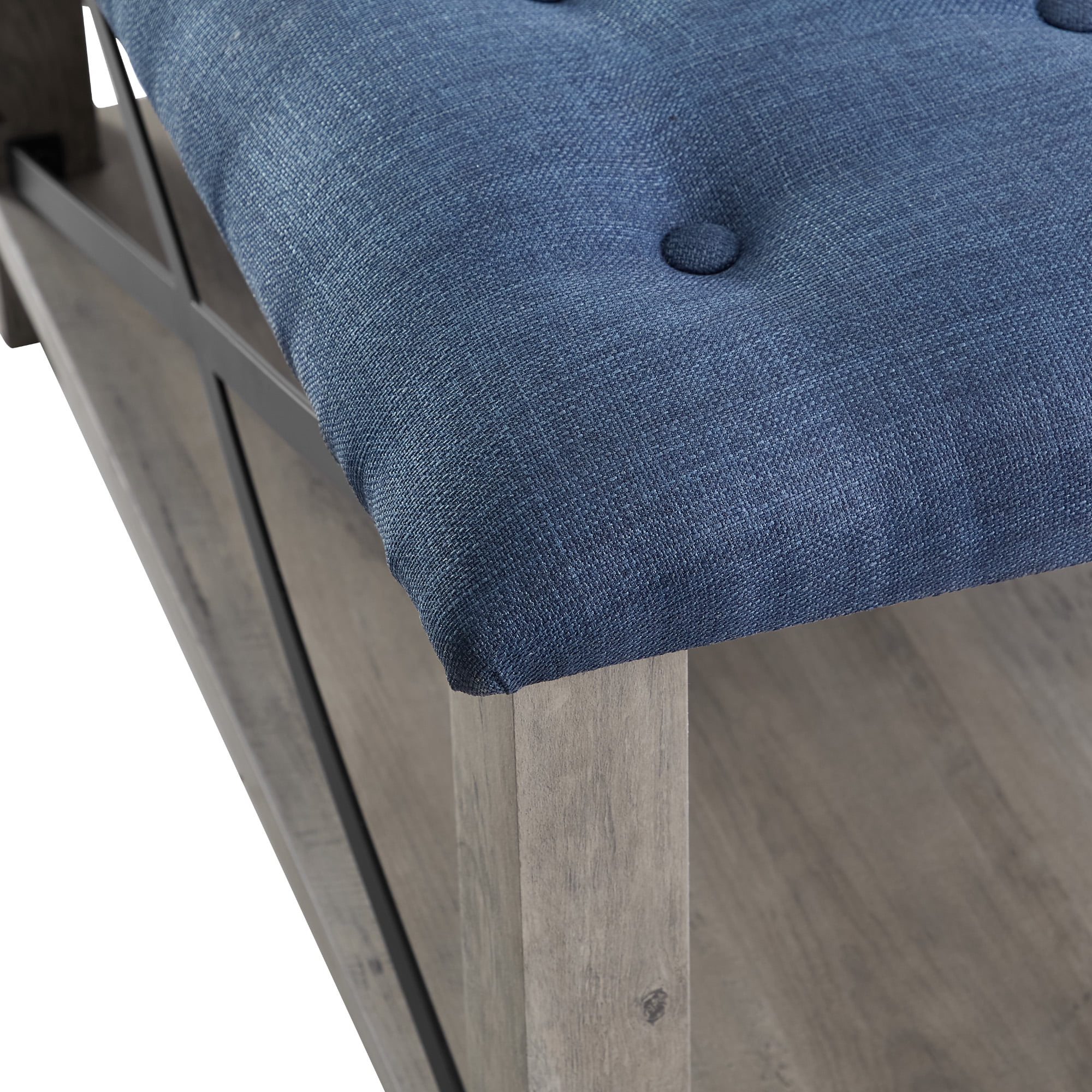 Manor Park Farmhouse 30" Square Tufted Ottoman - Blue - Image 7