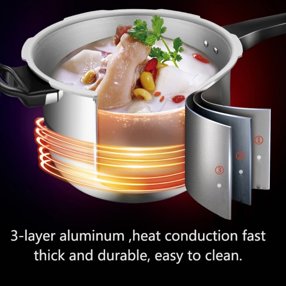Tyethy Aluminum Pressure Cooker Nonstick 9L Pressure Canner with One-Hand Operating Safty Lid, Explosion-Proof Fast Cooking Pressure Cooker Cookware - Image 5