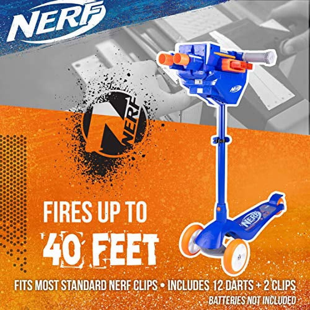 Nerf Blaster Scooter, Dual Trigger Rapid Fire Action, Includes 2 Clips and 12 Elite Darts - Image 3