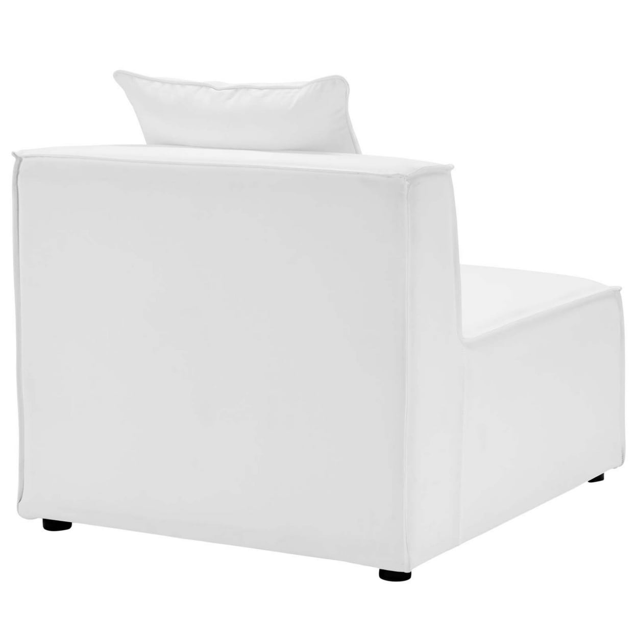 Modway Saybrook Fabric Upholstered Outdoor Patio Sofa Armless Chair in White - Image 2