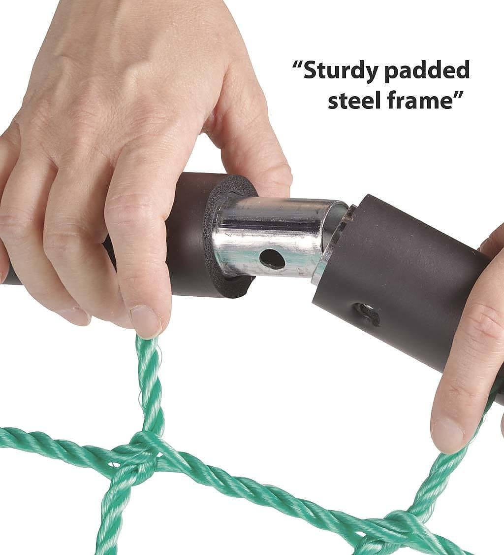 HearthSong 40-Inch Green Giant Rectangular Rope Platform Tree Swing with Padded Steel Frame - Image 4