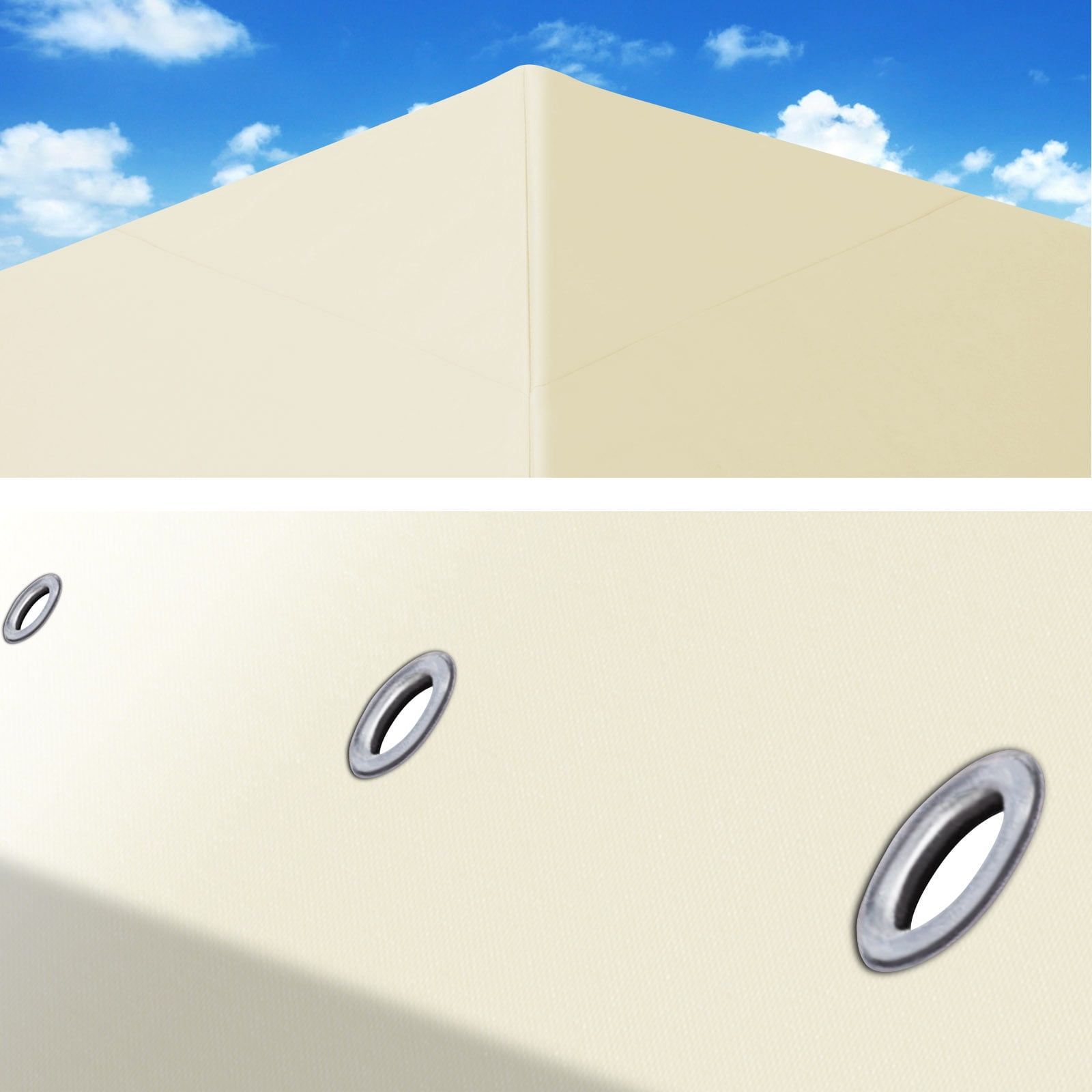 SUNNY 10x10 FT Gazebo Replacement Canopy Top Single Tier Canopy Top Cover (Ecru) - Image 4